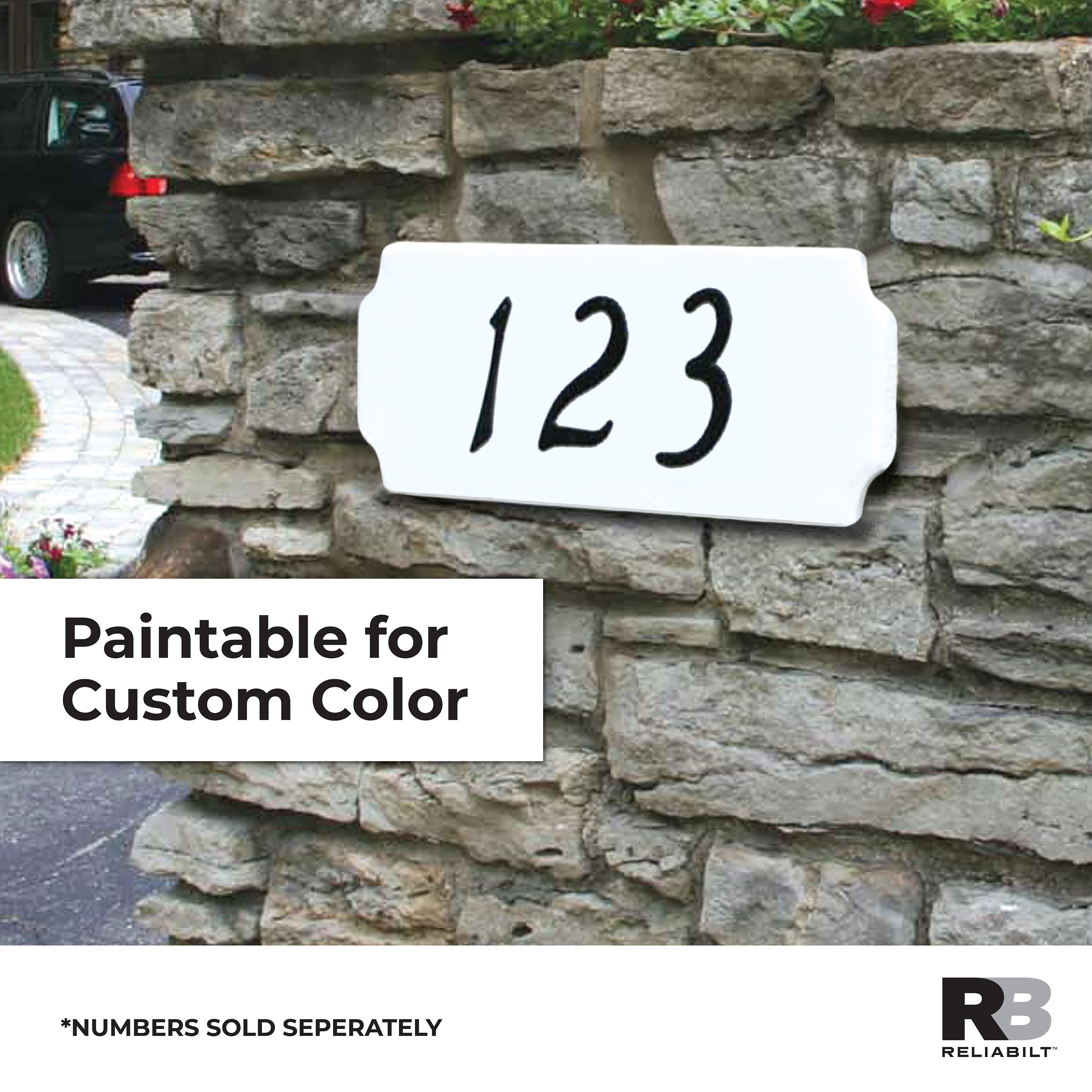 RELIABILT Solar LED Address Sign 6-9/10-in x 12-2/5-in Aluminum Residential  Sign in the Signs department at