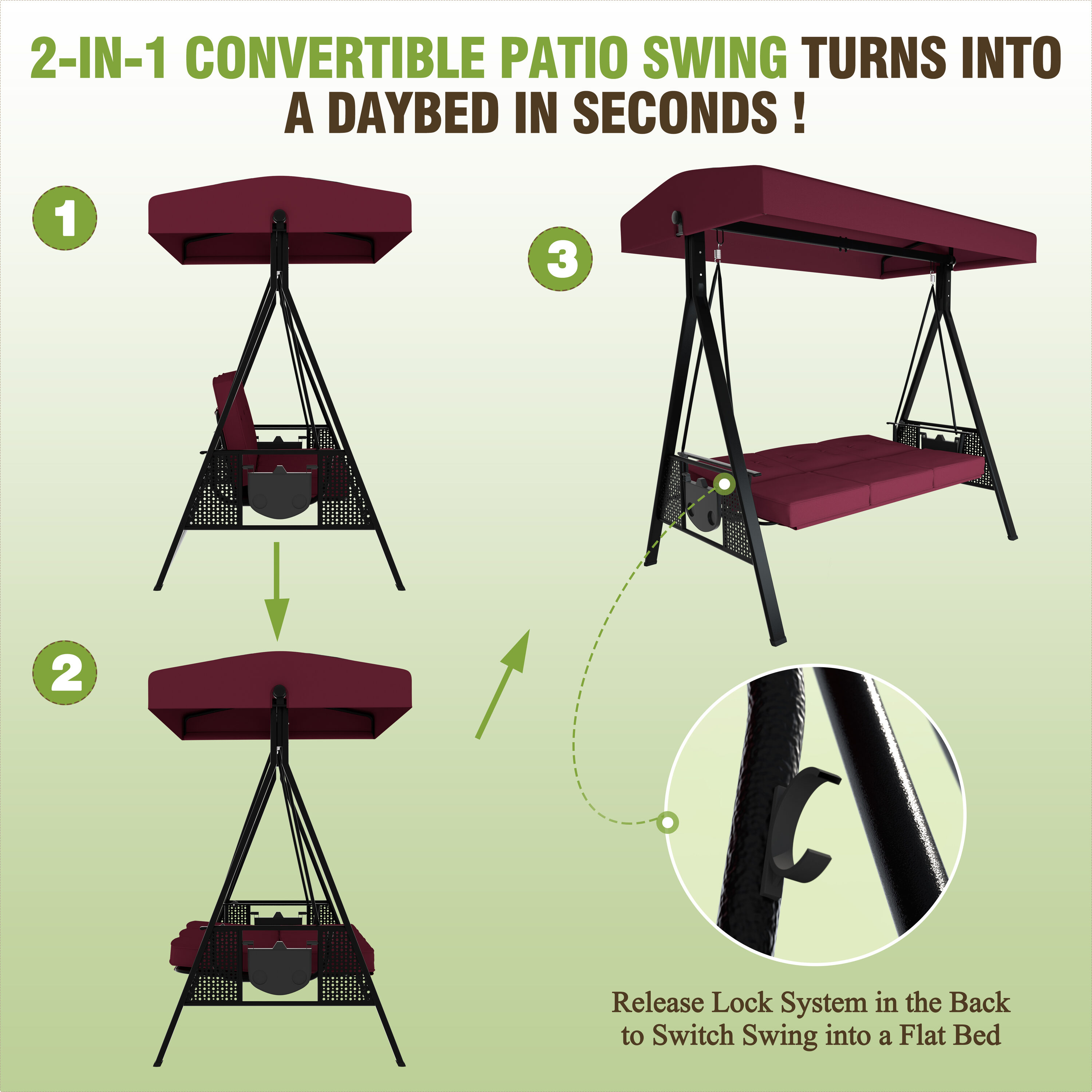 VEIKOUS PG0210-02-19RE Swing-Gliders - View #7