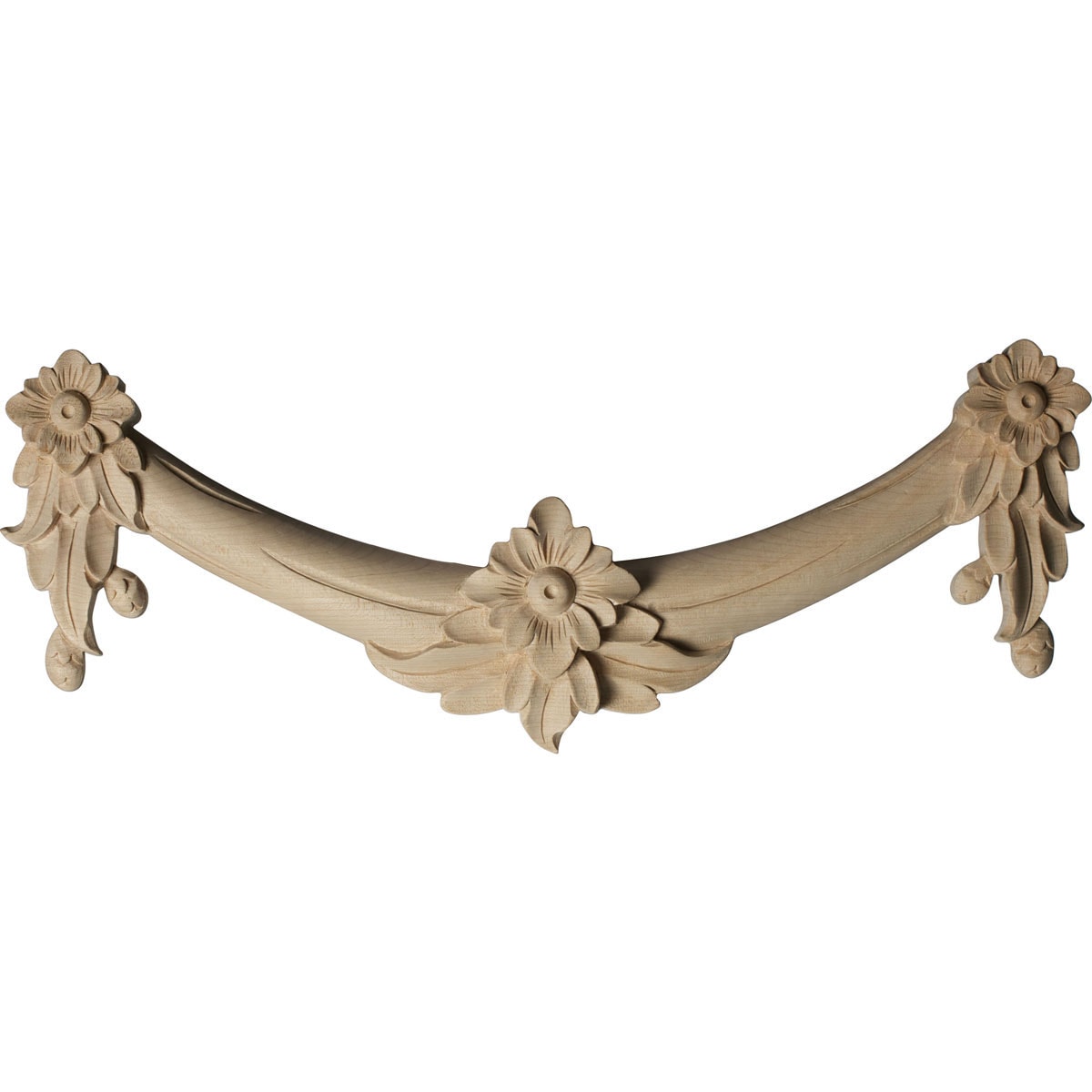 Ekena Millwork ONL16X06X01FLAL Floral 16.125-Inches W x 6-Inches H Flower Unfinished Applique