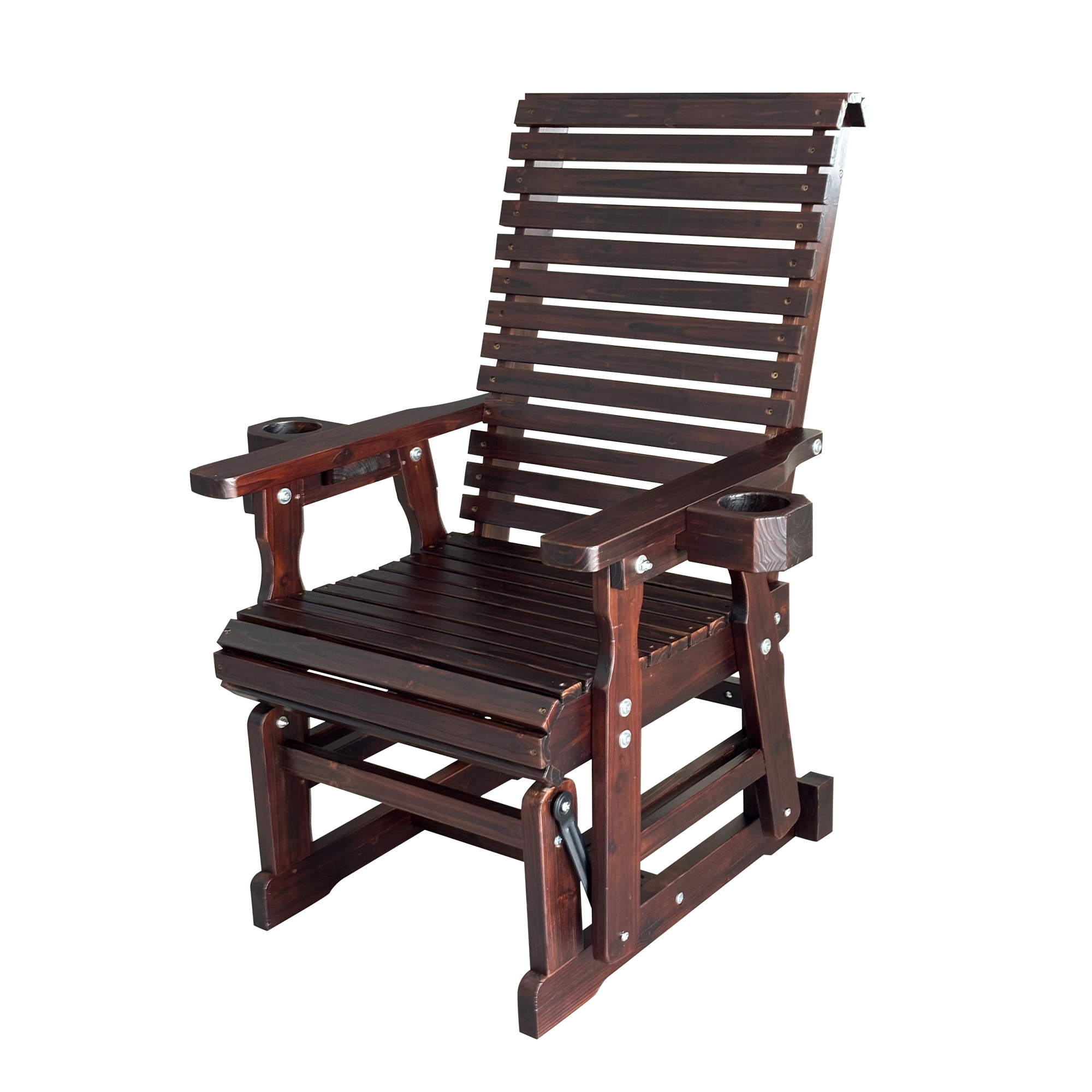 Fortune Candy GX001BRT 1 Seater Patio Glider with Cup Holders