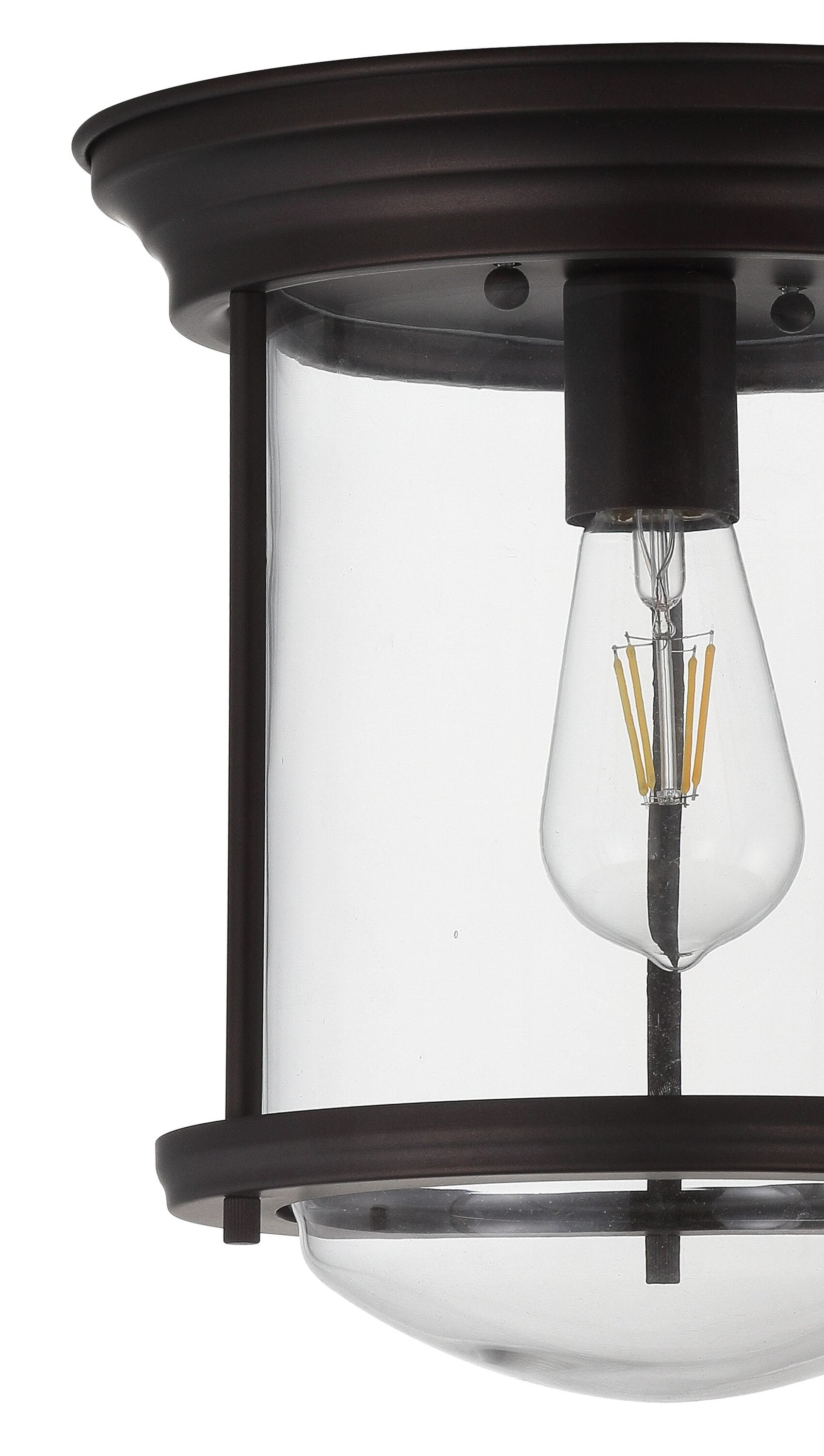 Harbor-Inspired 10.25" Oil Rubbed Bronze Glass LED Ceiling Light