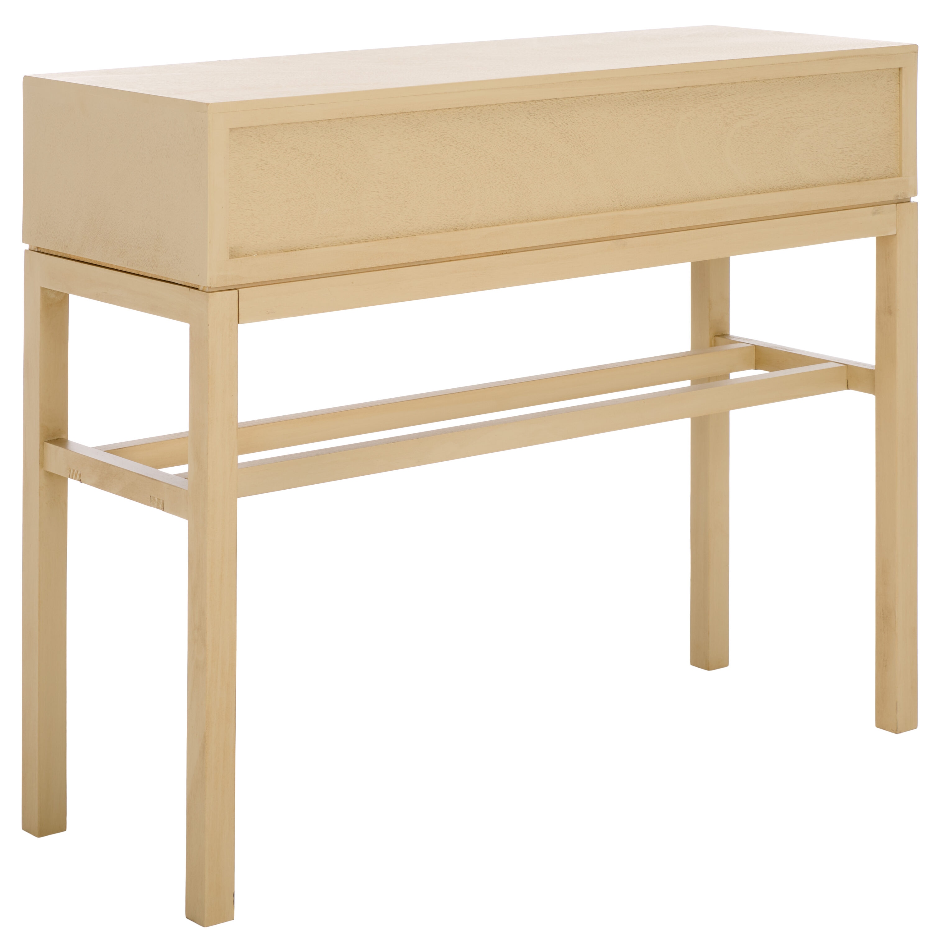 Ajana Natural Wood and Metal 2-Drawer Console Table