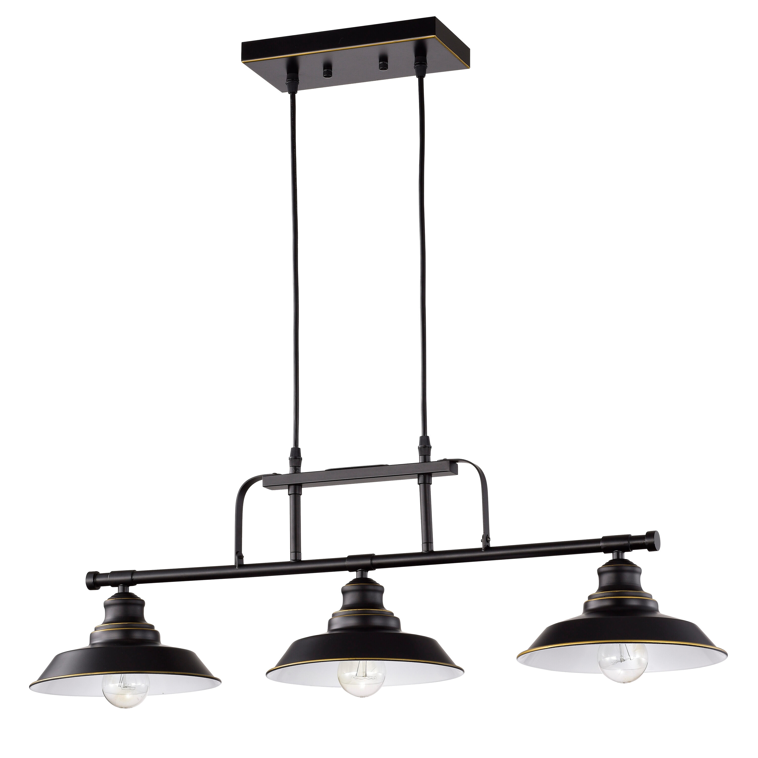 MICSIU Charleston 3-Light Black Industrial Dry Rated Chandelier in the ...