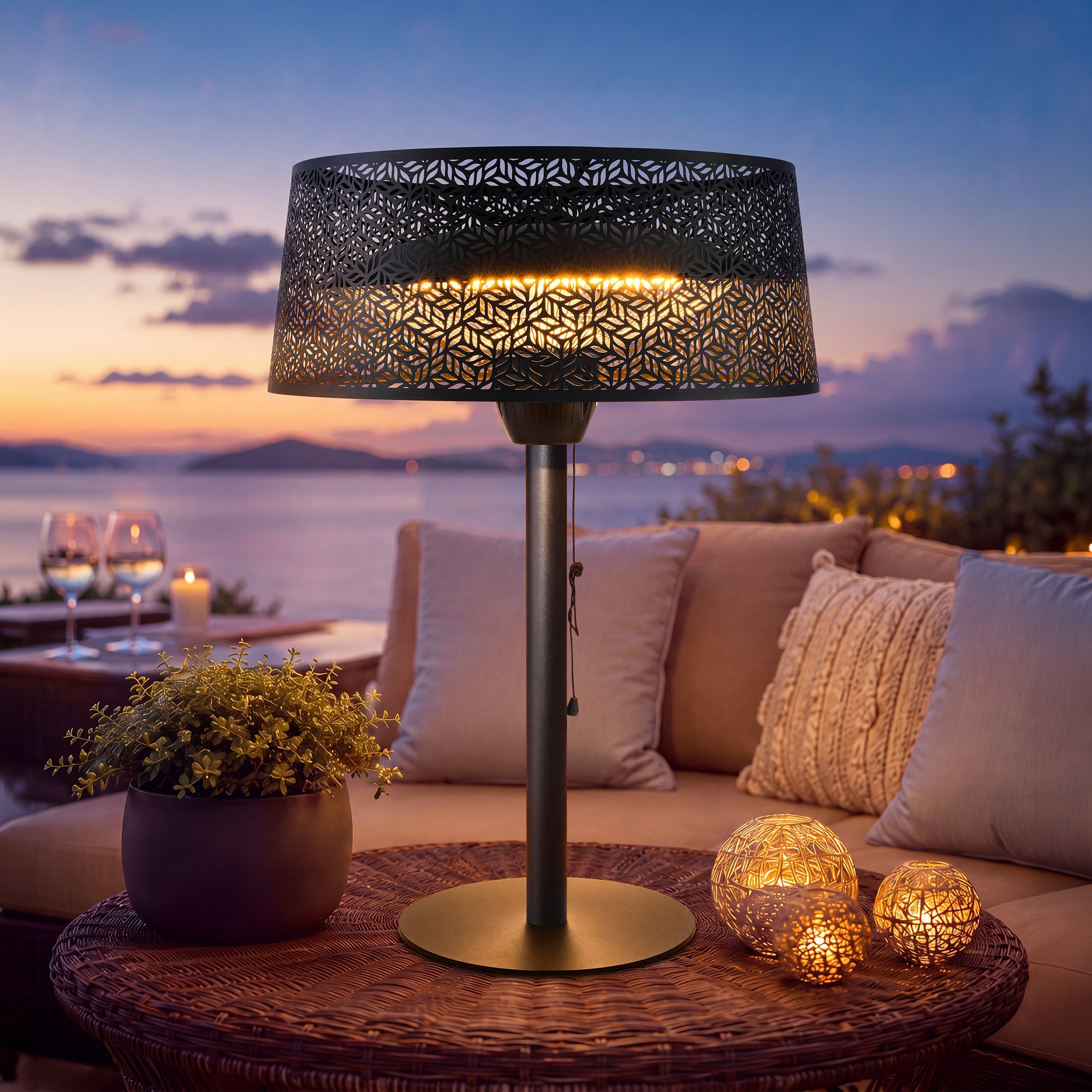 LTMATE 5100 -BTU 1500 -W Tabletop Matte Black Steel Electric Patio Heater