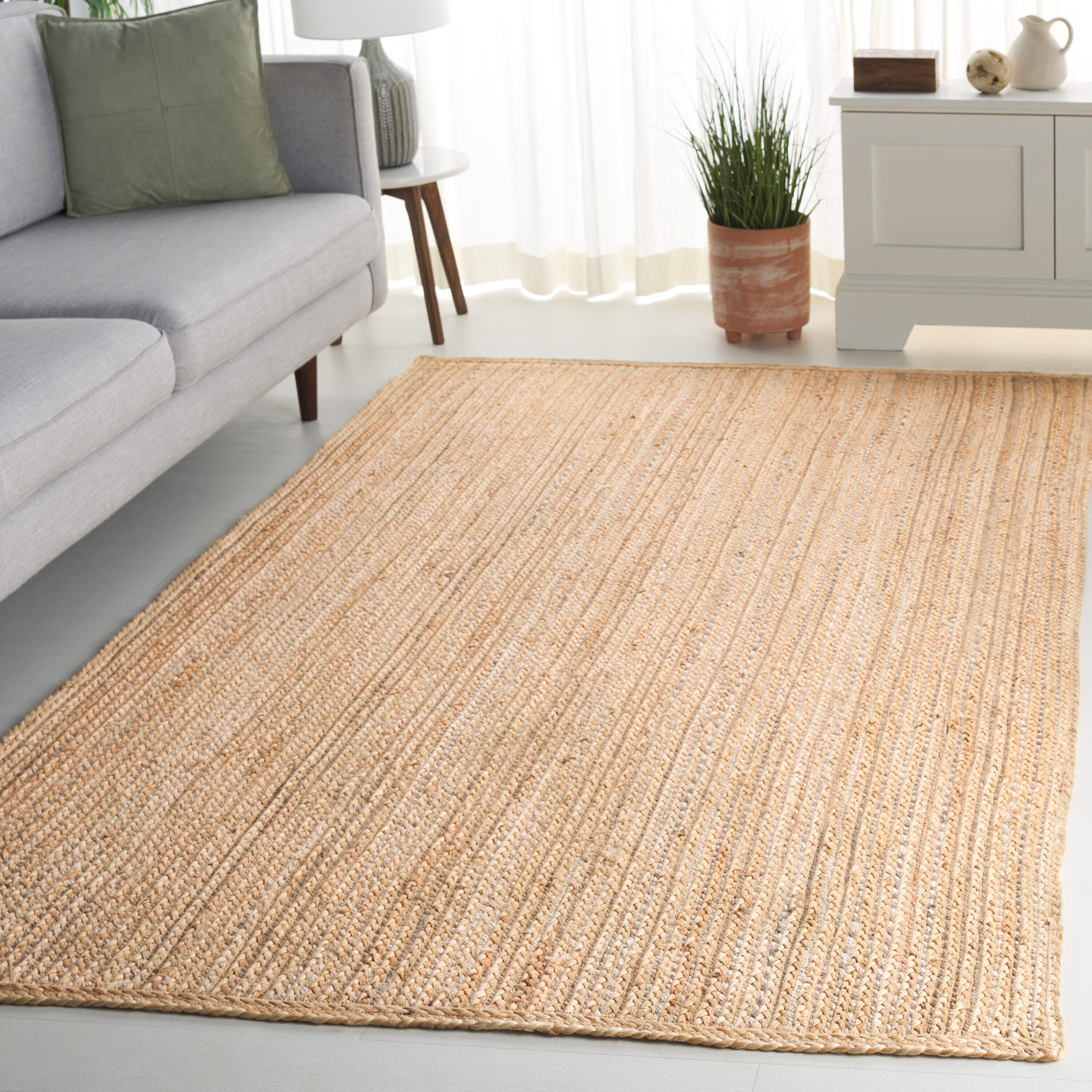  Natural Fiber 840 Natural/Gray Contemporary 5ft x 8ft Medium Rectangle Rug
