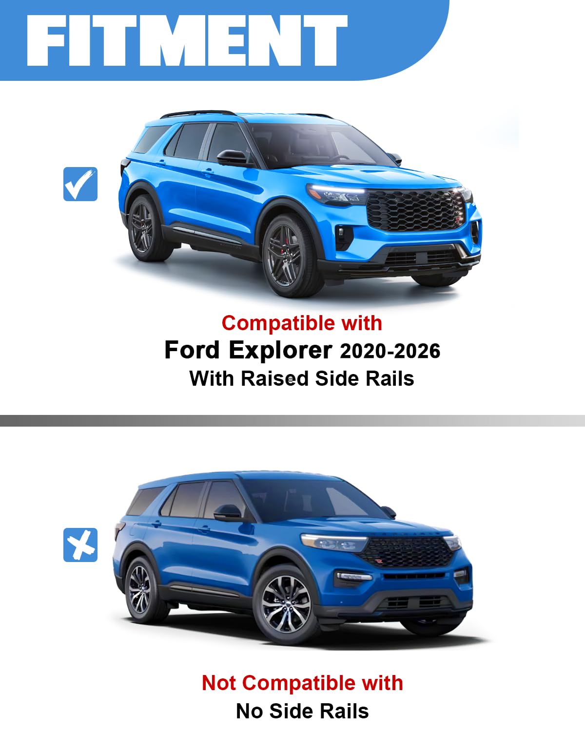 KHKFY 300lb Roof Rack Cross Bars Compatible with Ford Explorer 2020 to ...
