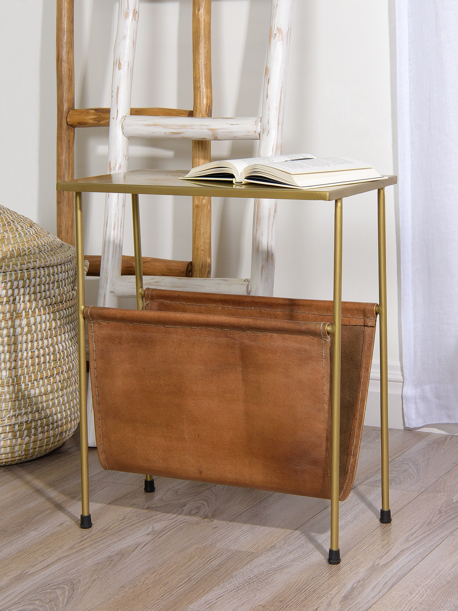 Best Home Fashion TABLE-PR11-MAG.LEATH End-Tables - View #4