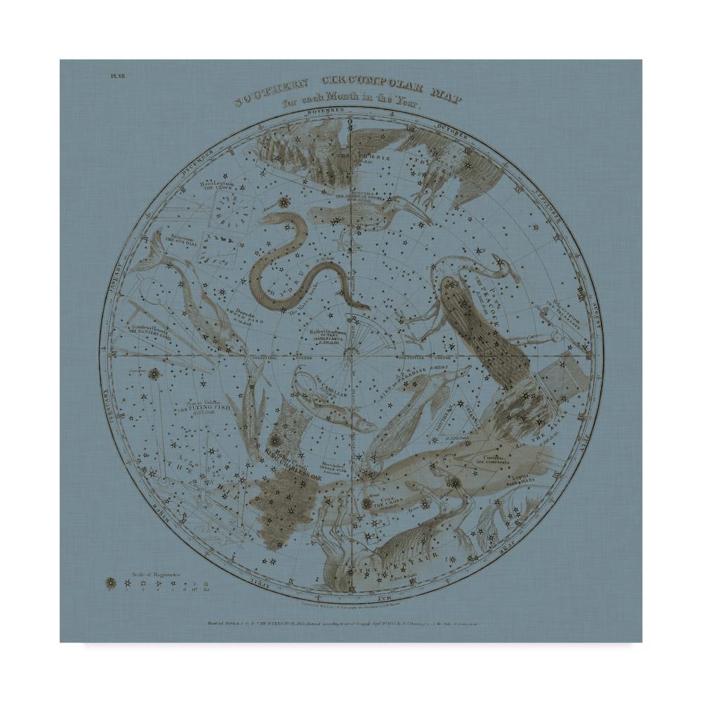 Trademark Fine Art WAG00294-C1818GG Framed 18-in H x 18-in W Maps Print on Canvas