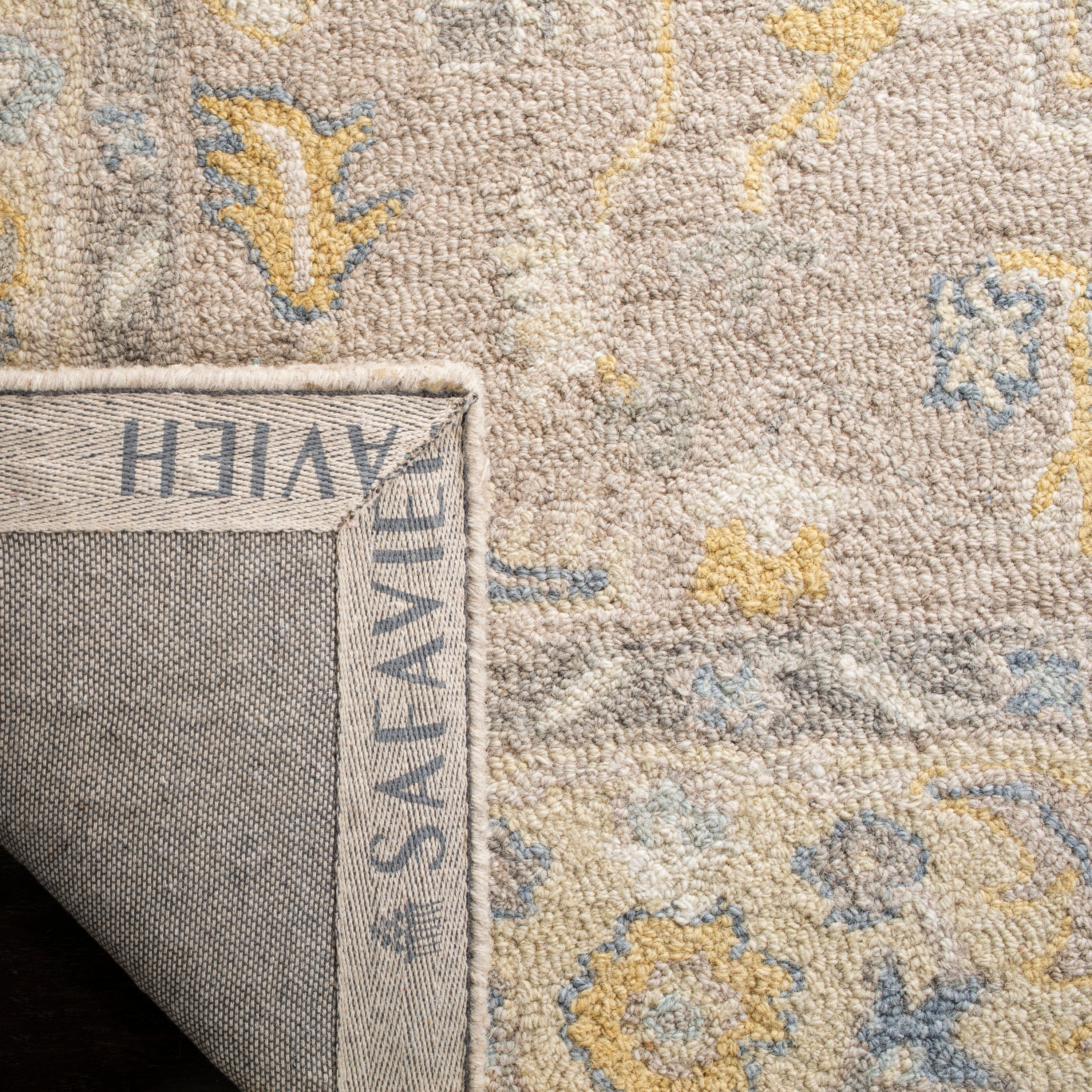 Beige and Gray Hand-Tufted Wool Runner Rug