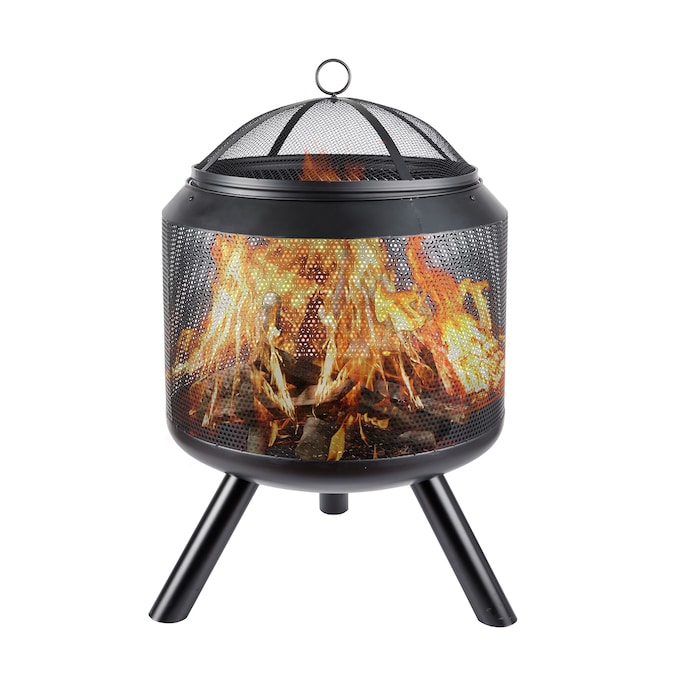 Black Iron Wood Burning Fire Pit, Weber Fire Pit With Wheels