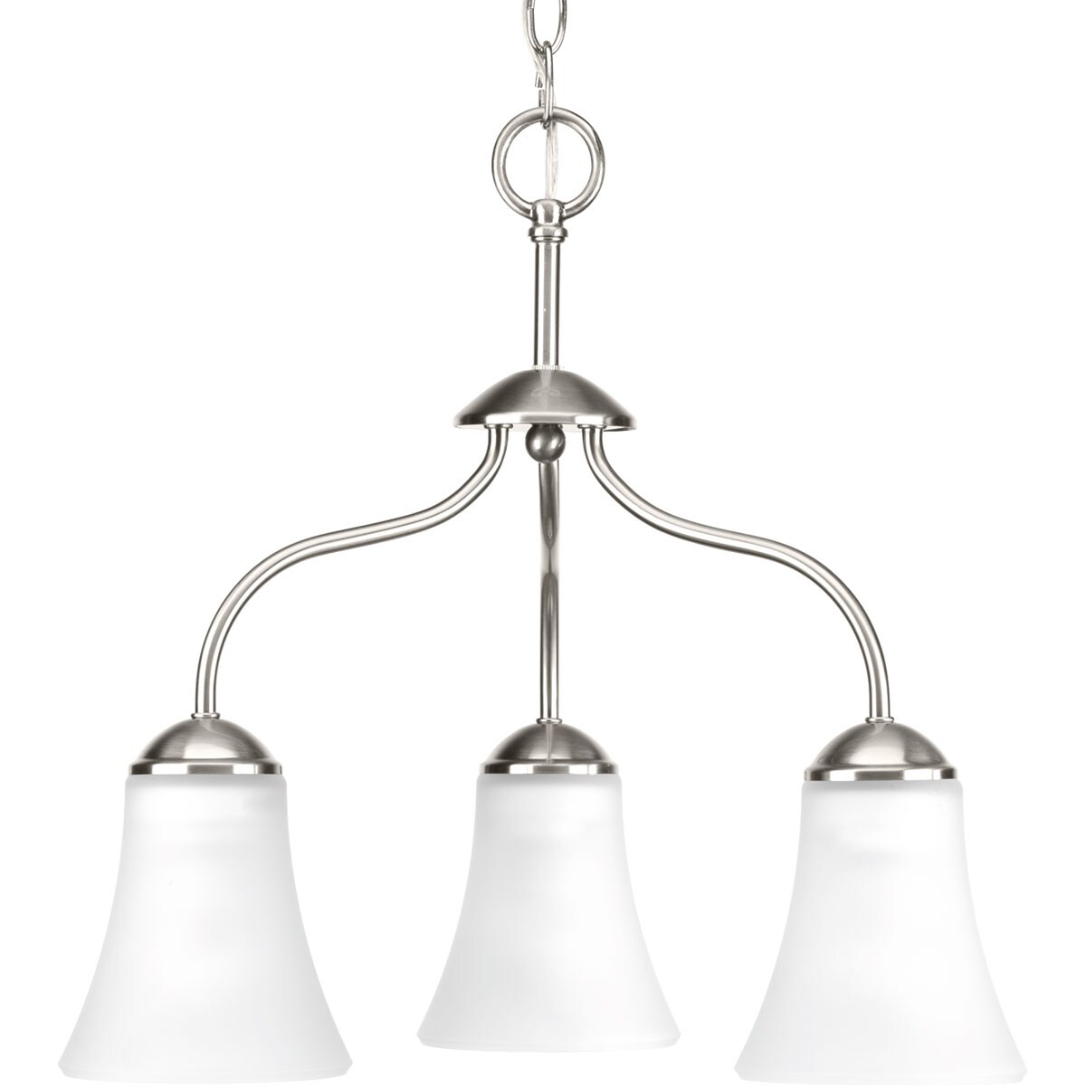 Progress Lighting P4762-09 Classic 3 -Light Brushed Nickel Traditional For Use in Bedrooms, Dining Rooms, Foyers, Kitchens, Living Rooms Chandelier