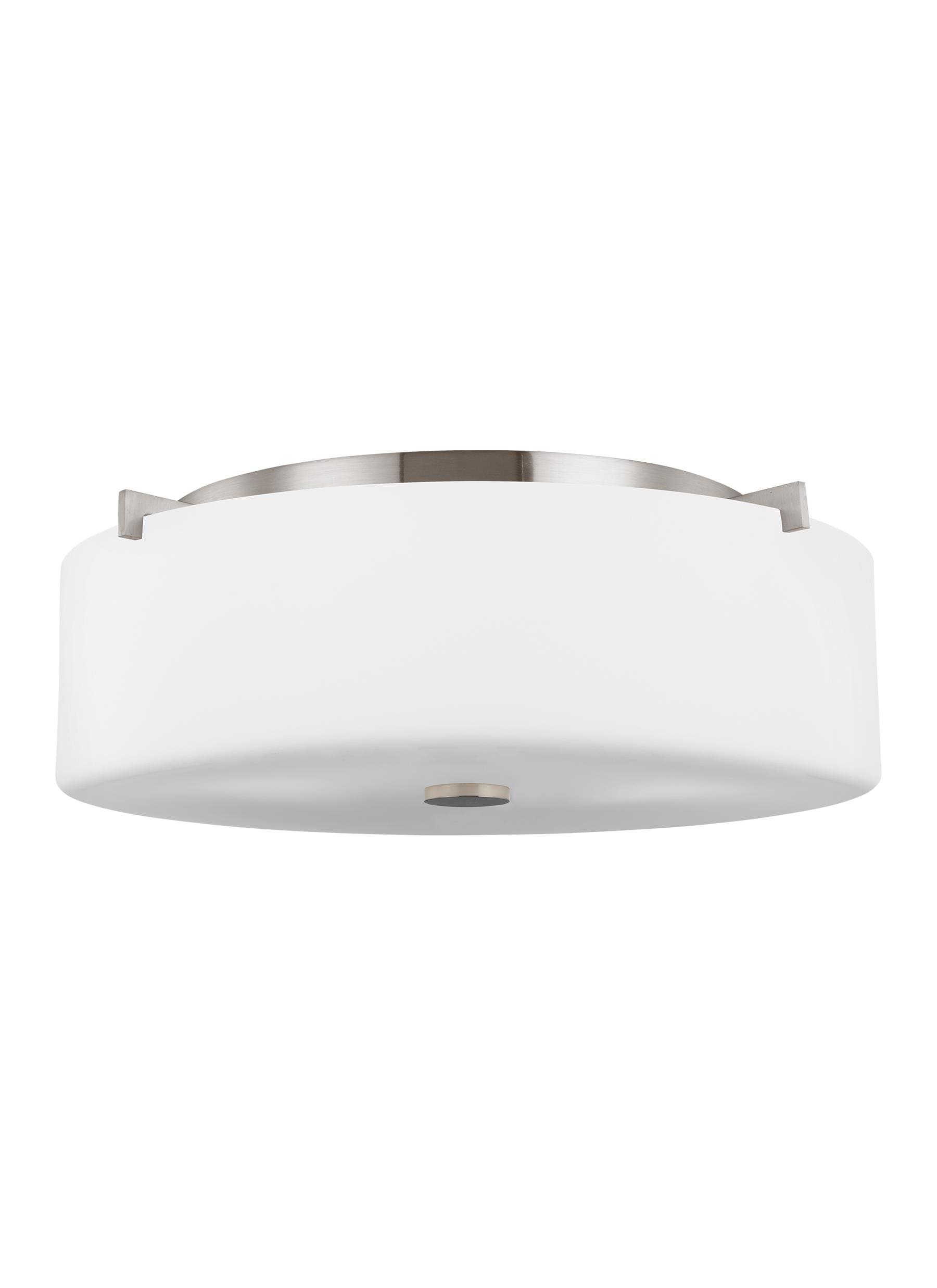 Generation Lighting FM312BS Sunset Drive 3 -Light 16.0000-in Brushed Stainless steel Flush Mount Light