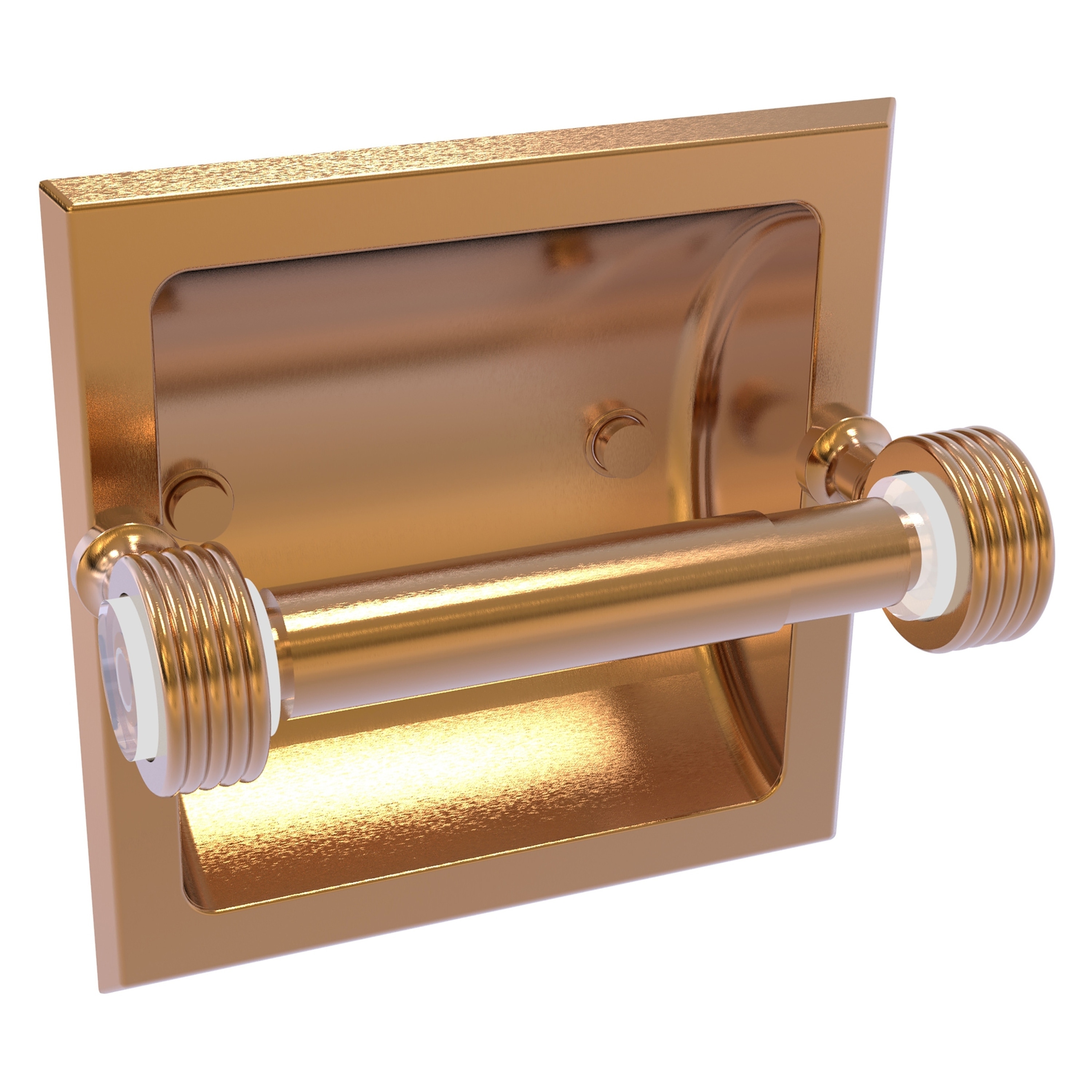 Allied Brass PG-24CG-BBR Pacific Grove Brushed Bronze Recessed Double post Toilet Paper Holder 1 -Rolls with Storage