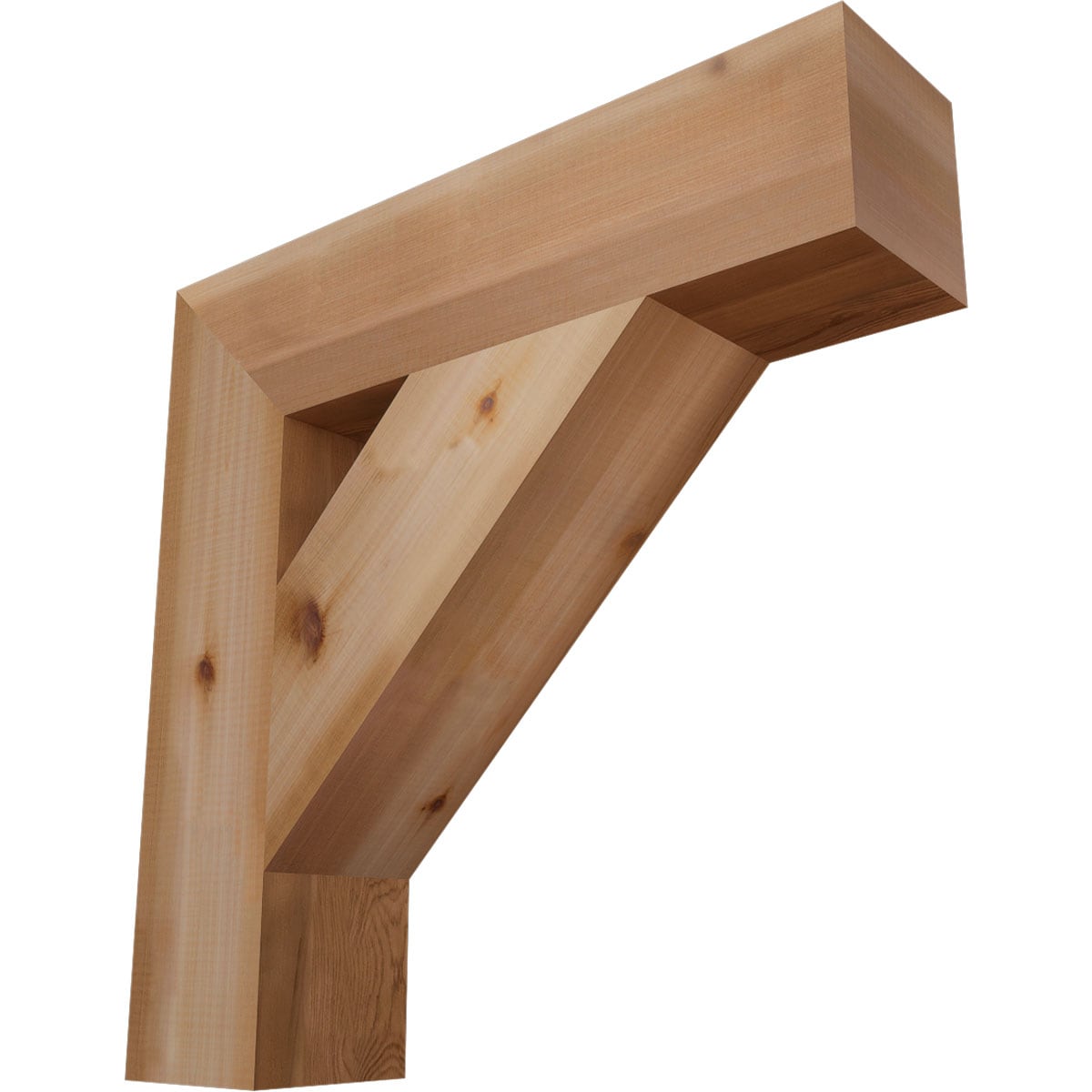 Ekena Millwork BKT06X26X26TRA05SWR Traditional block smooth 5-1/2-in x 26-in x 26-in Western red cedar Brown Wood Standard bracket