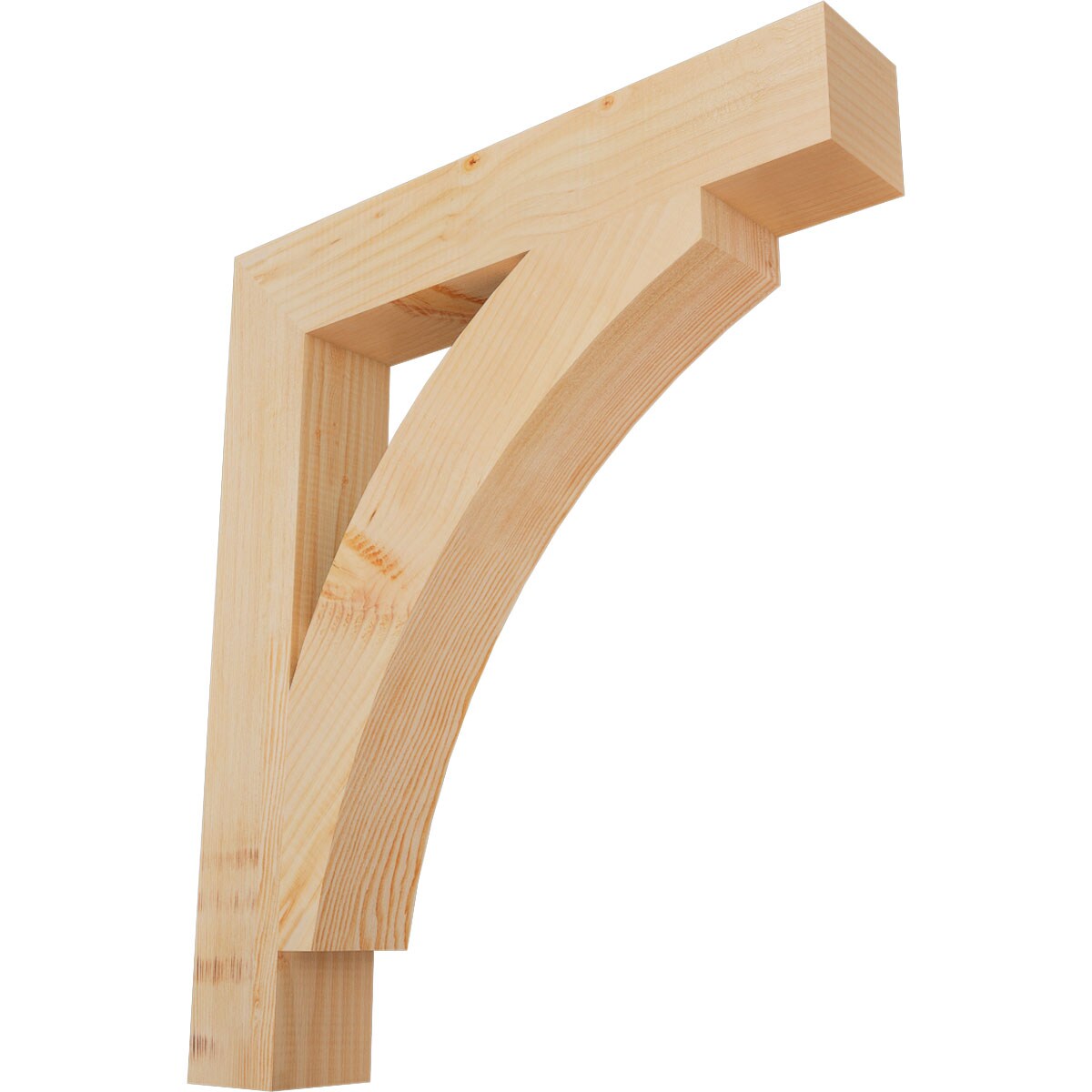 Ekena Millwork BKT04X24X28THR05SDF Thorton block smooth 3-1/2-in x 24-in x 28-in Douglas fir Brown Wood Standard bracket