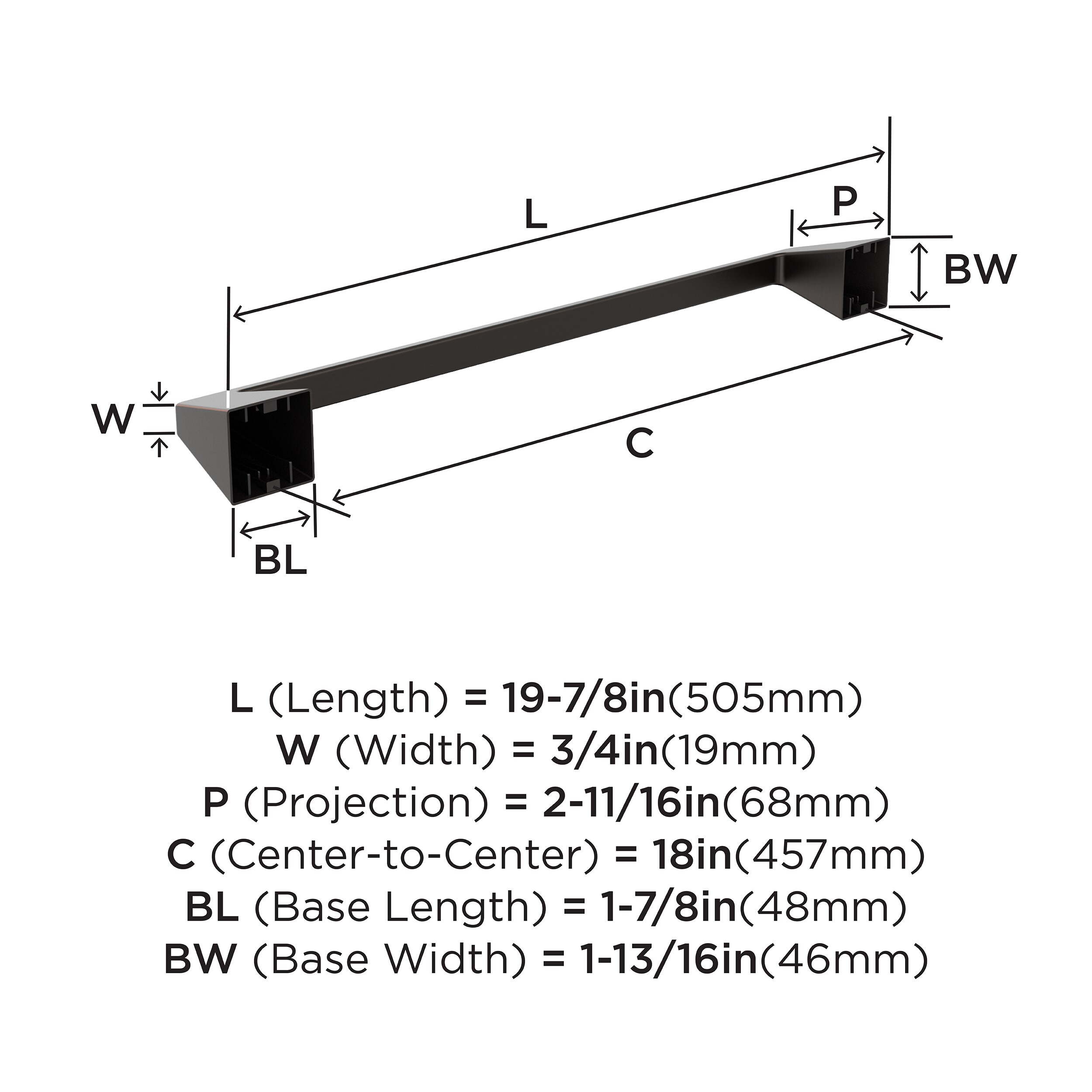 Oil-Rubbed Bronze 18" Wall Mounted Towel Bar