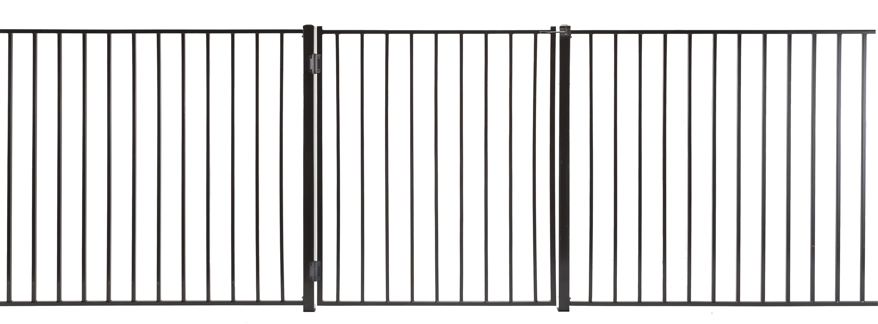 5-ft H x 4-ft W Powder Coated Vinyl-coated Steel Flat-top Decorative Walk-thru Fence Gate