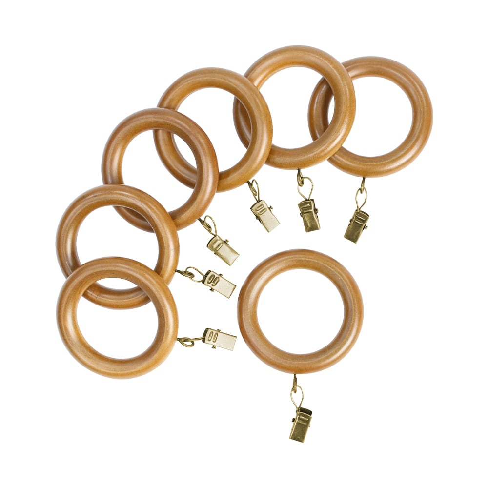 Smooth Wood Curtain Ring for 2 Curtain Rods~Each