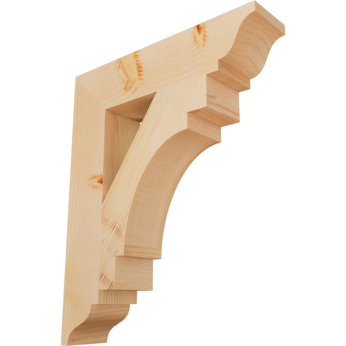 Ekena Millwork BKT04X18X22MRC01SDF Merced traditional smooth 3-1/2-in x 18-in x 22-in Douglas fir Brown Wood Standard bracket