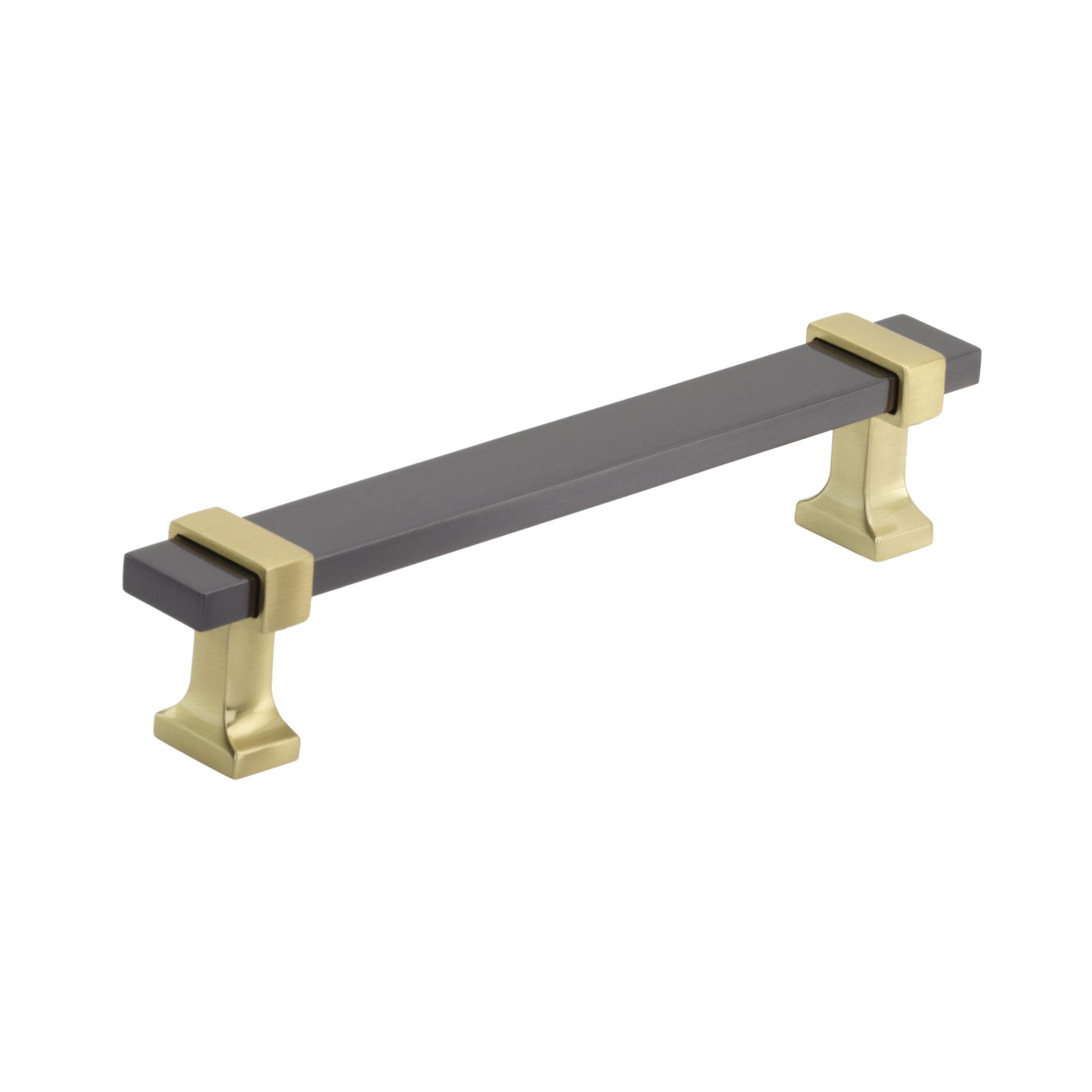 Amerock BP36682BCRBGL Overton 5-1/16-in , 128mm Center to Center Black Chrome/Brushed Gold Cylindrical Bar