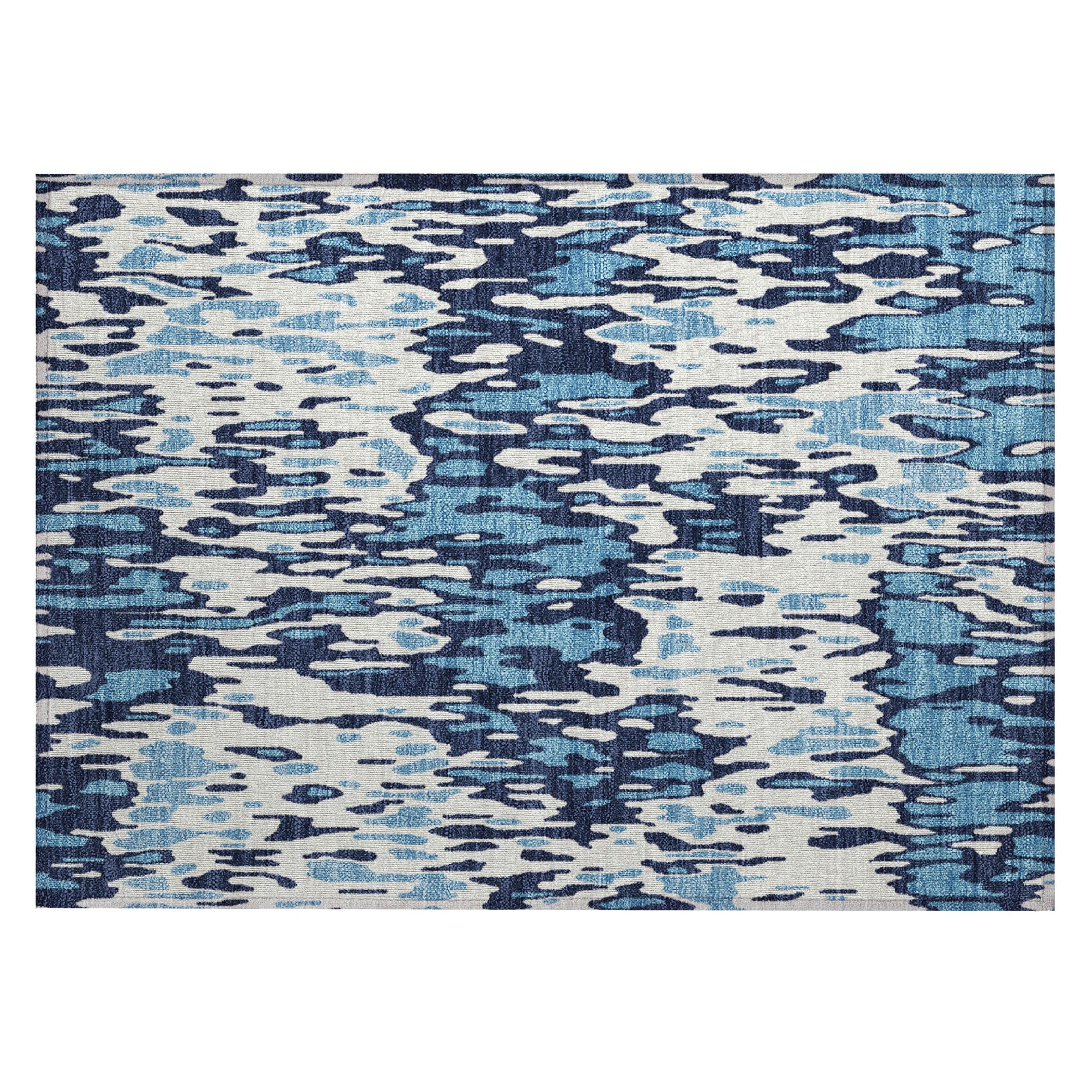Blue Rectangular Machine Washable Synthetic Area Rug 1'8" x 2'6"