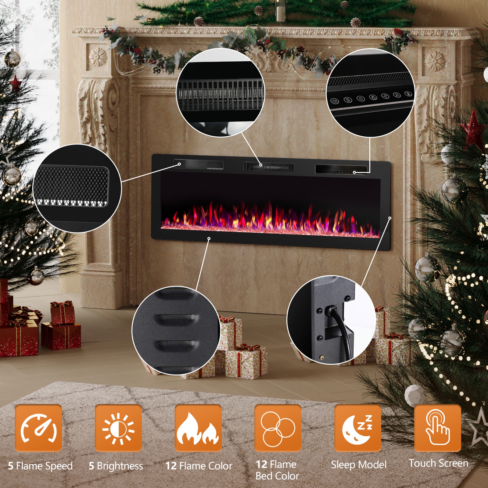 COWSAR LSRW-884C3 Electric-Fireplaces - View #5