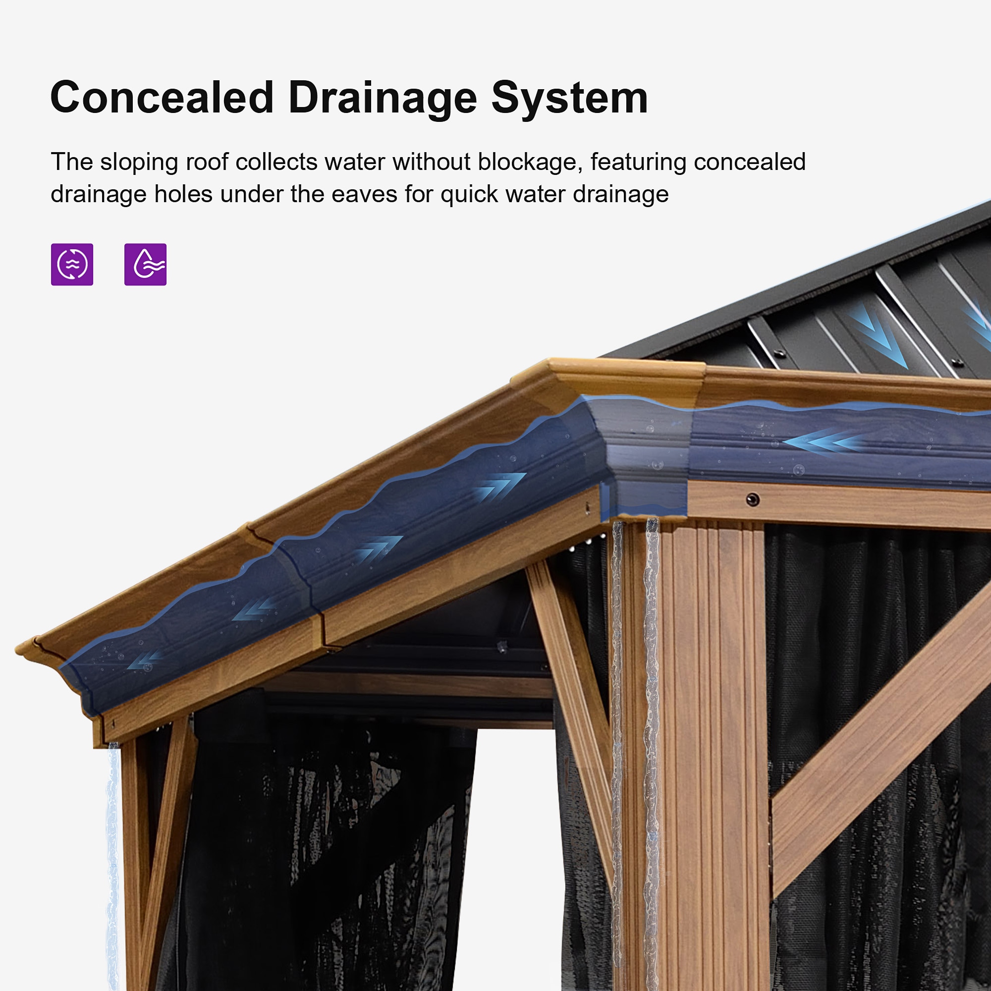 PURPLE LEAF LS06WHTG1224 Wood-Resin-Gazebos - View #9