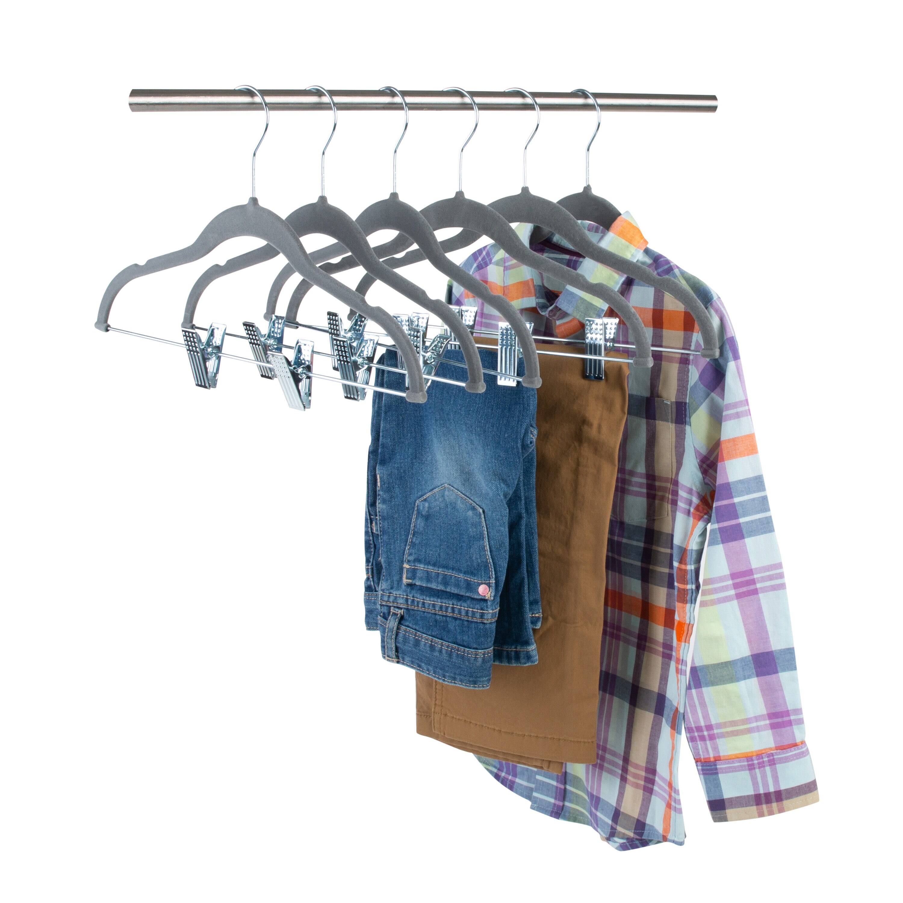 Simplify Kids 50 Pack Velvet Shirt Hangers in Neon Colors 