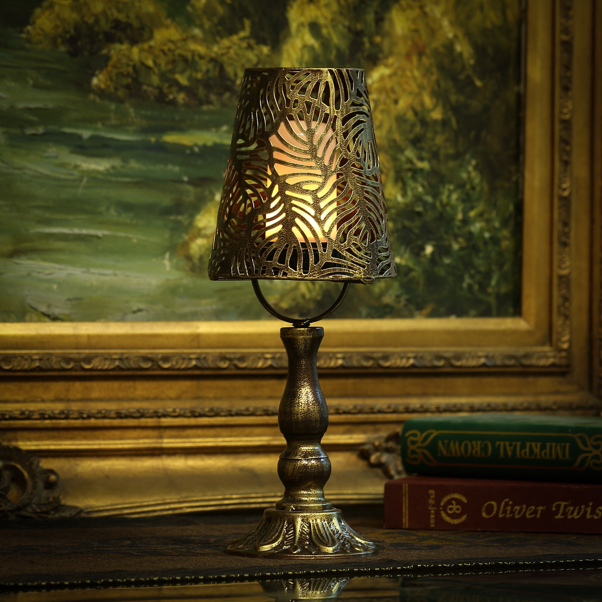 Luxen Home Gold Led Table Lamp With Metal Shade In The Table Lamps Department At