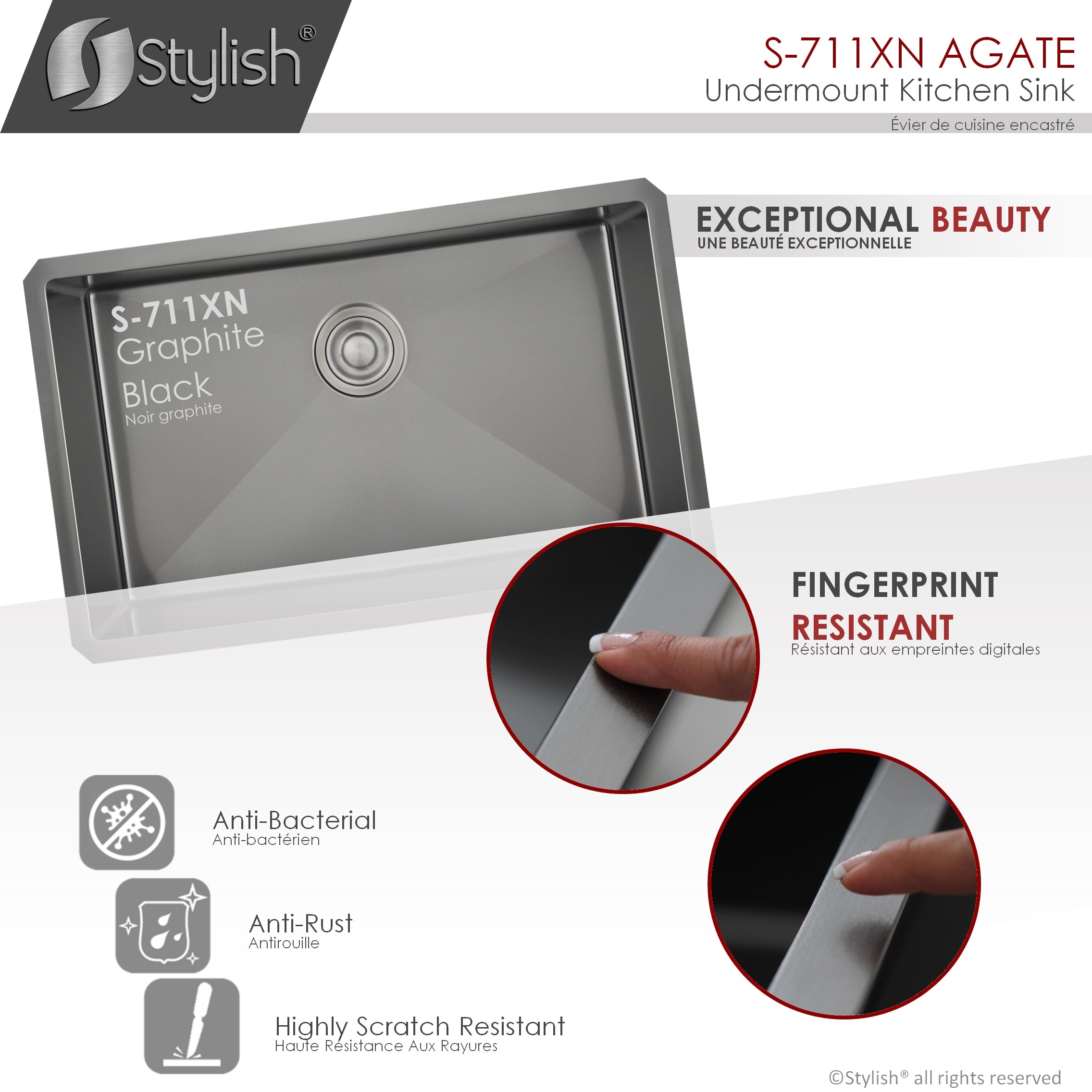 Stylish S-711XN Kitchen-Sinks - View #5
