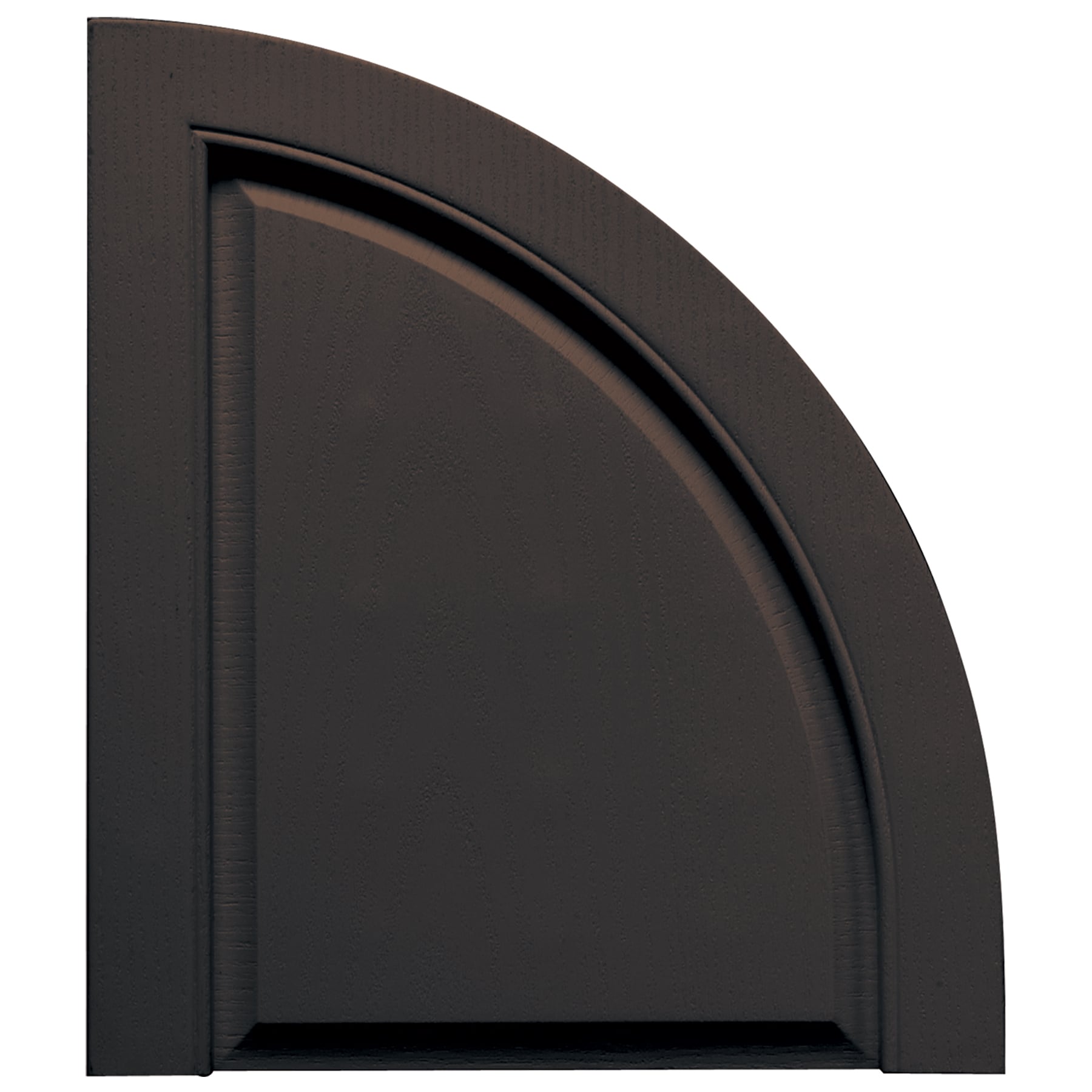 Vantage V0970004010 14.563-in x 17.125-in Musket Brown Vinyl Quarter round solid arch Shutter Top Set