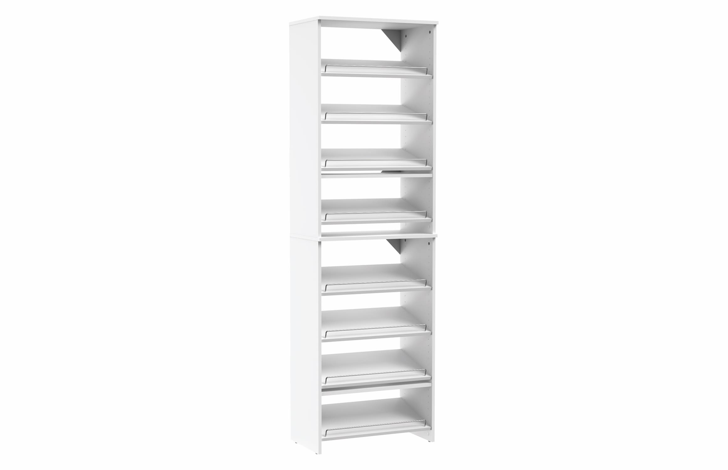ClosetMaid 82.4-in H 8 Tier 24 pair White Engineered wood Shoe rack