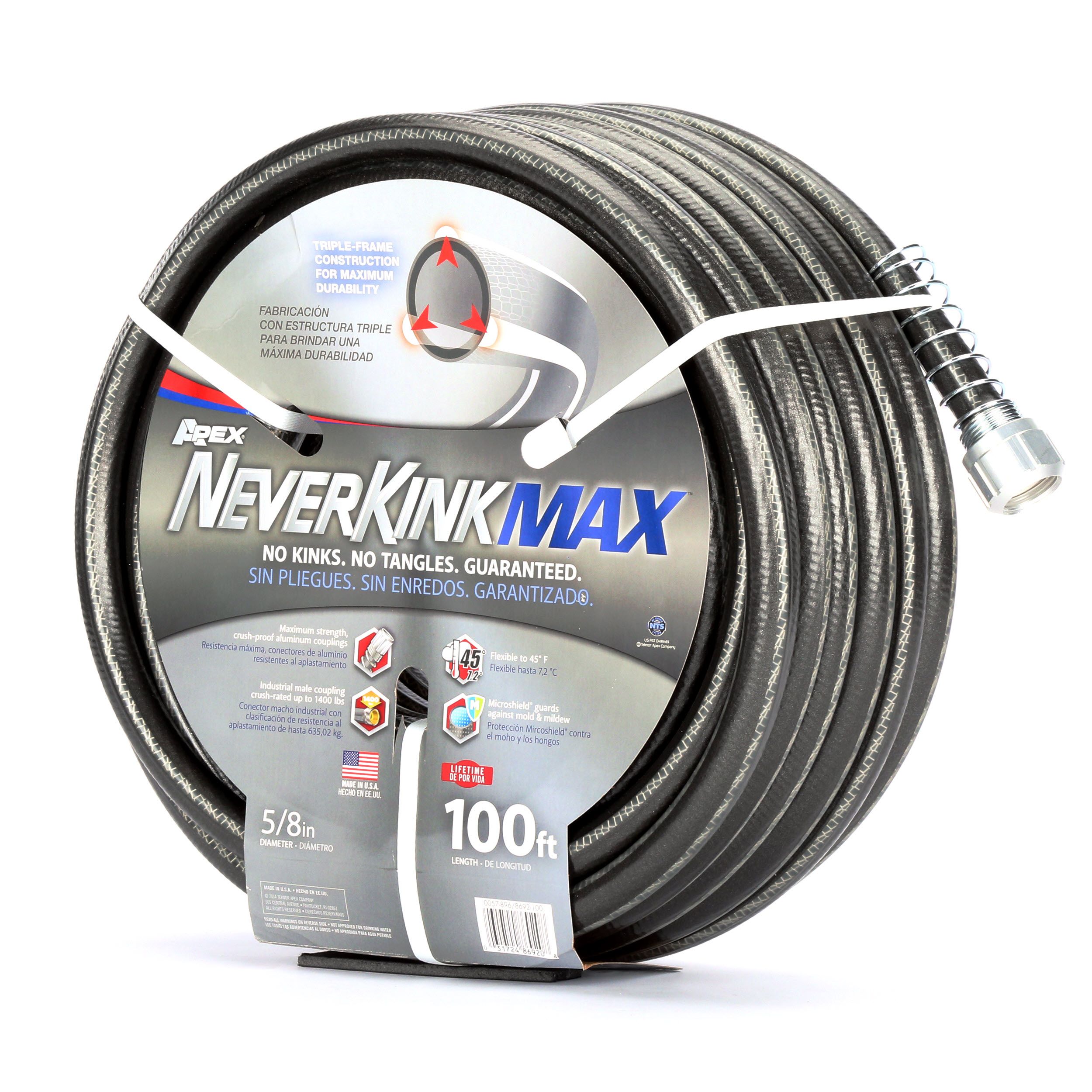 NeverKink Neverkink Max 5/8-in X 100-ft Premium-Duty Kink Free Vinyl Gray Hose 