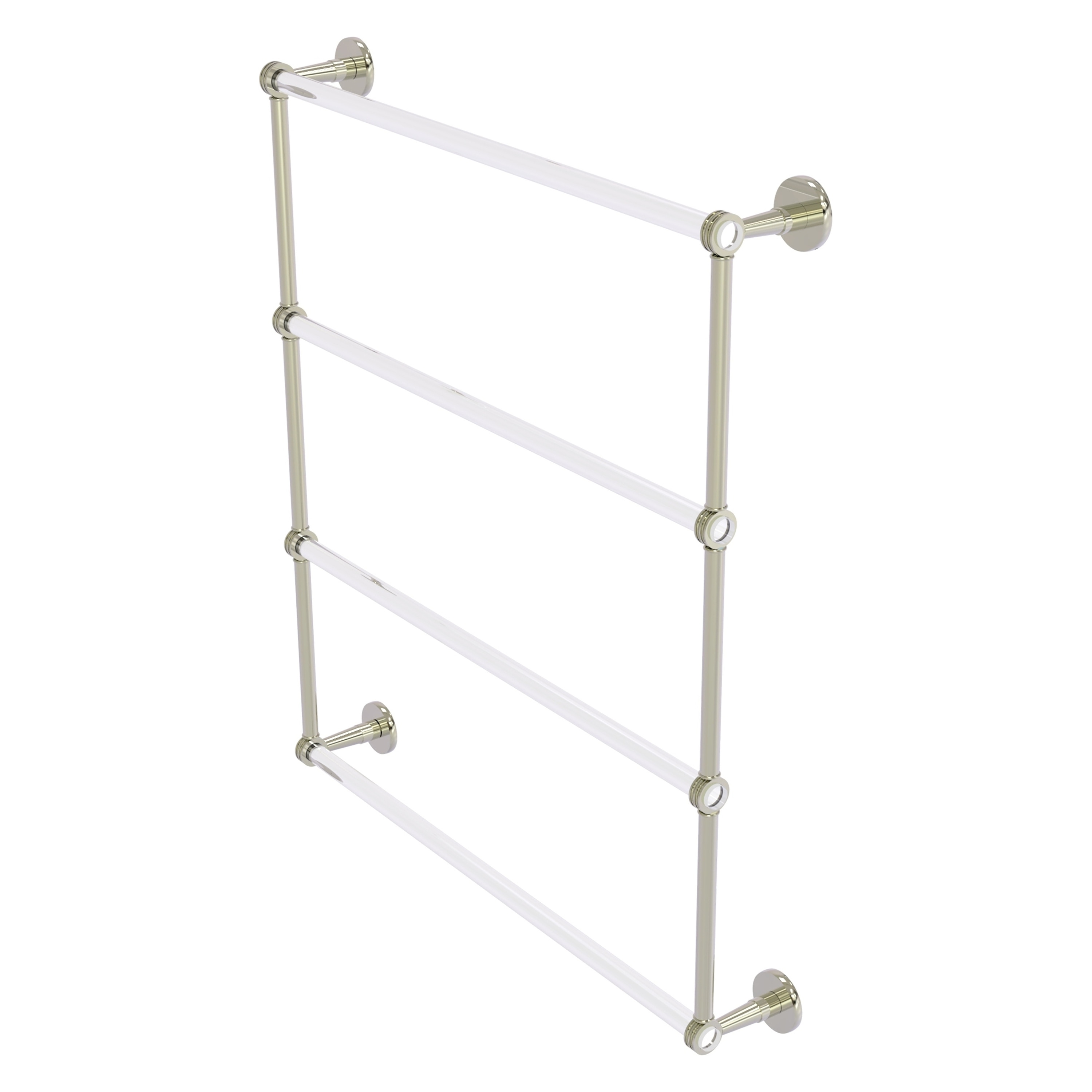 Allied Brass CV-28D-30-PNI Clearview 30-in double Polished Nickel Wall mount 4-tier Towel Bar
