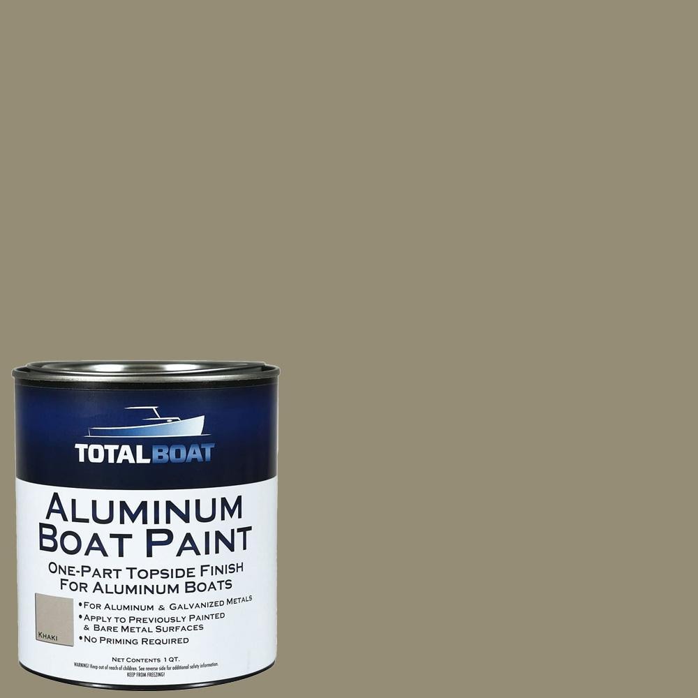 TotalBoat Aluminum Boat Paint for Canoes Bass Boats Dinghies Duck Boats Jon Boats and Pontoons Khaki Quart