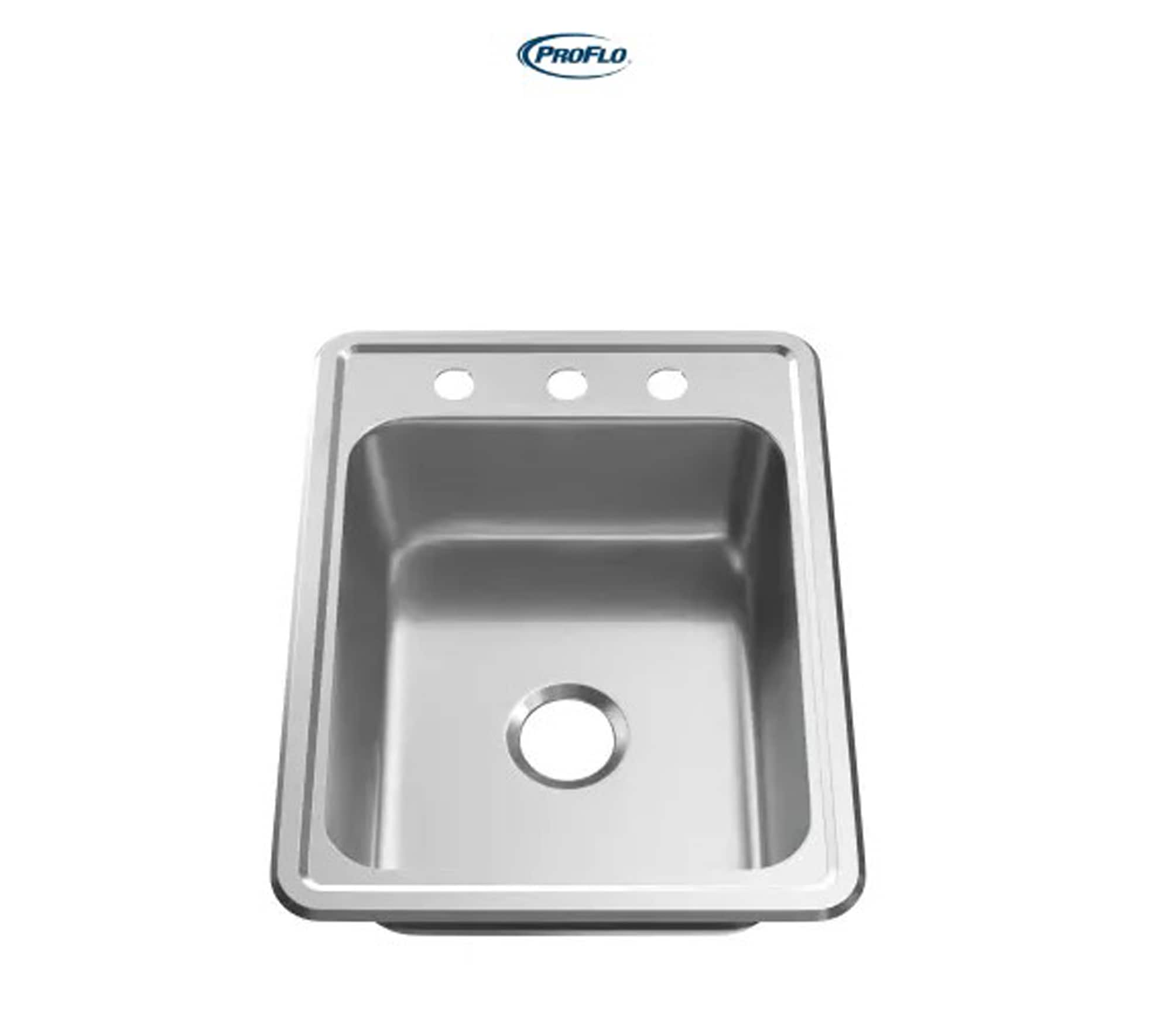 PROFLO PFSR172273A Drop-in 17-Inches x 22-Inches Stainless steel Single bowl 20 -Gauge Kitchen Sink