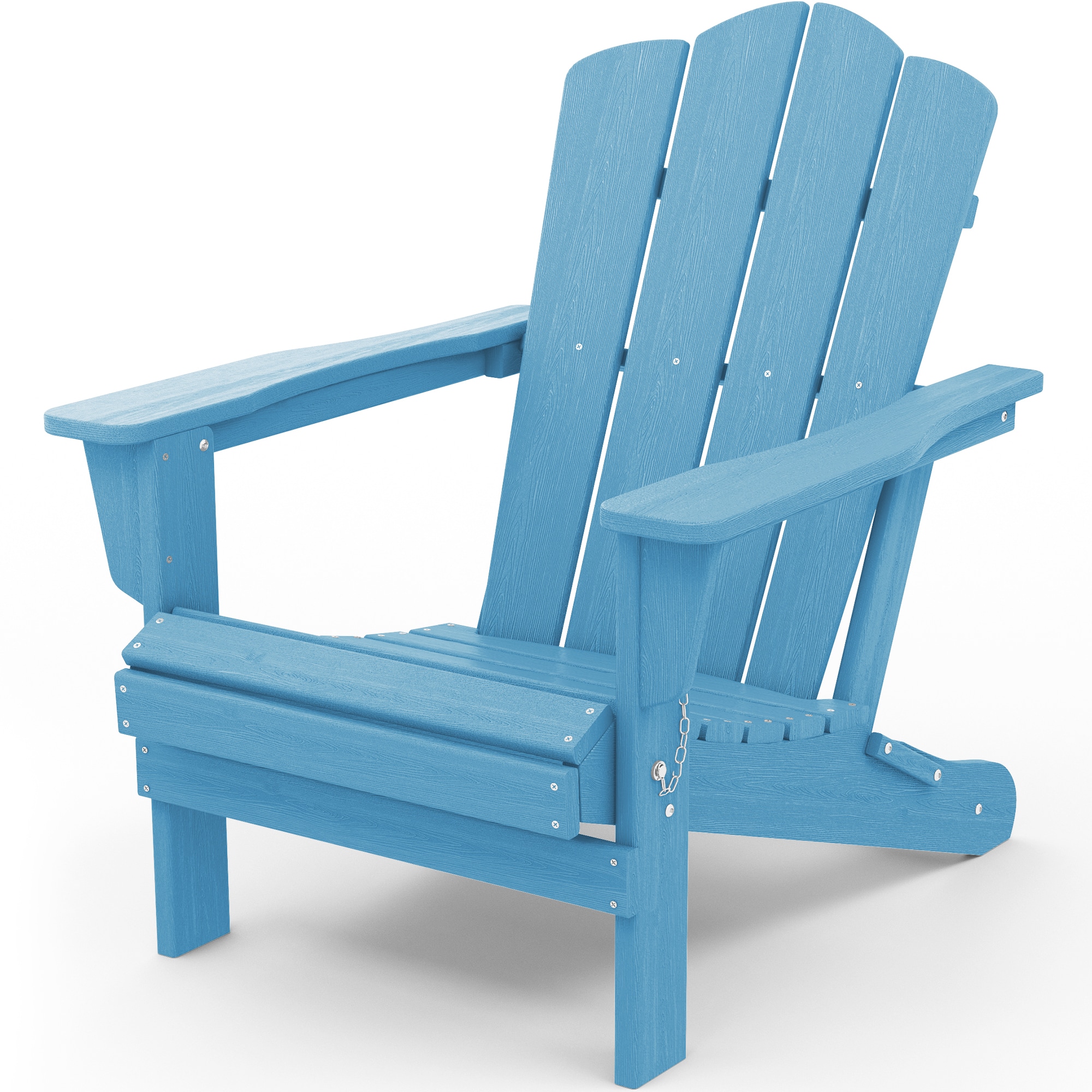 JEAREY Folding Patio Adirondack Chair Stackable Light Blue Hdpe Frame ...