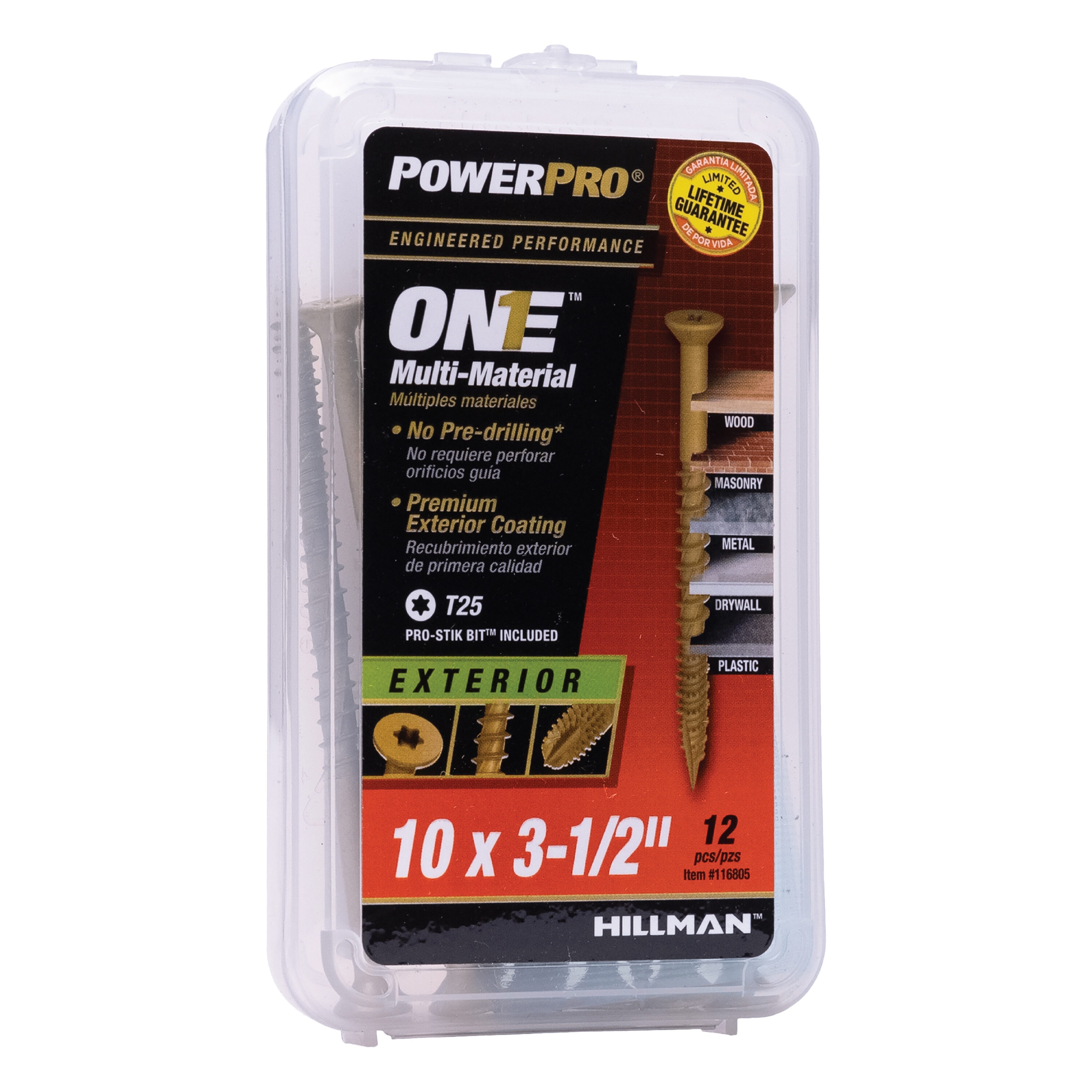 Power Pro 116805 One #10 x 3-1/2-in Epoxy Exterior Wood screws ( 12 -Per Box )