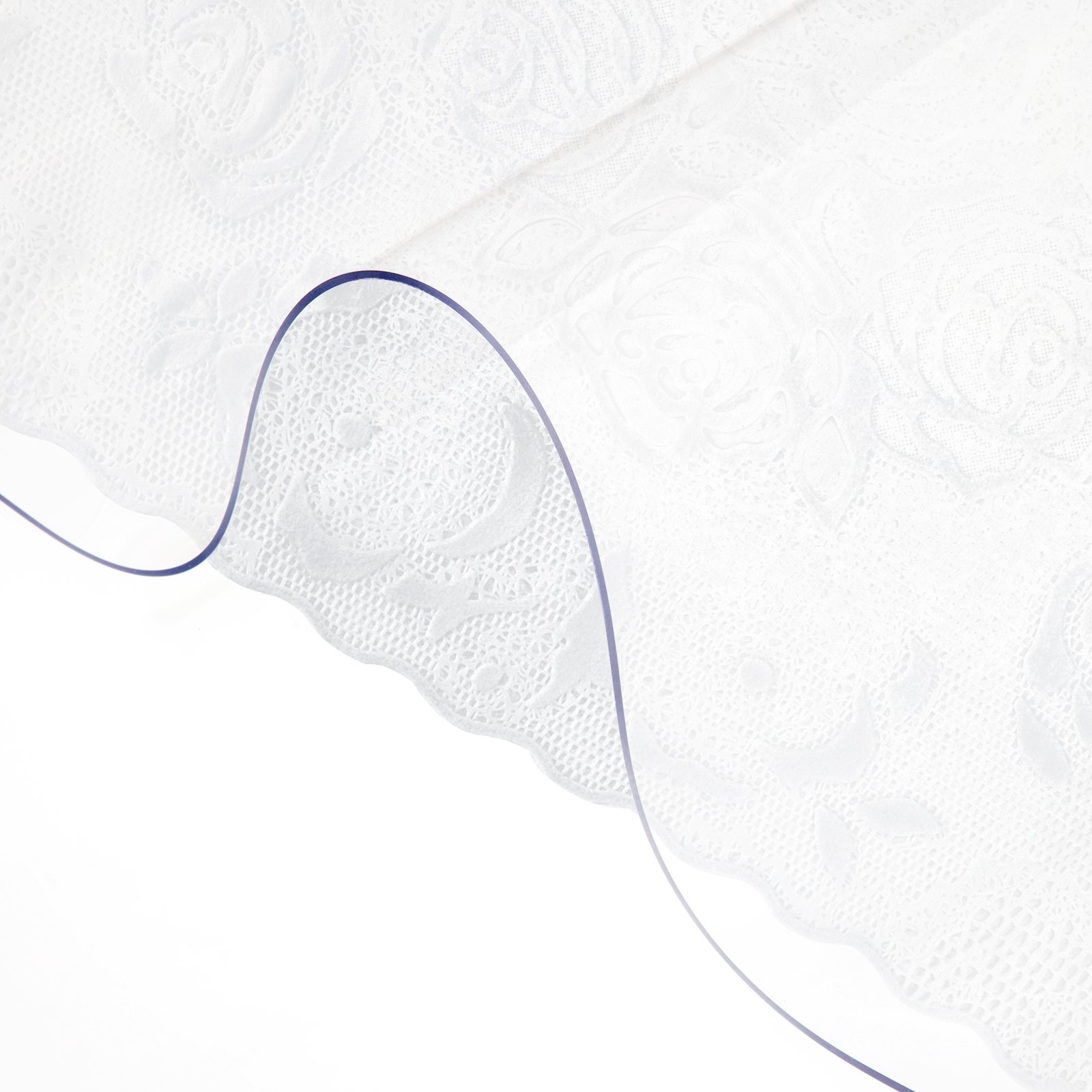 Mecale 40 x 72-in Clear PVC Table Protector 1.5-mm with Bonus Tablecloth for Textured Desktops
