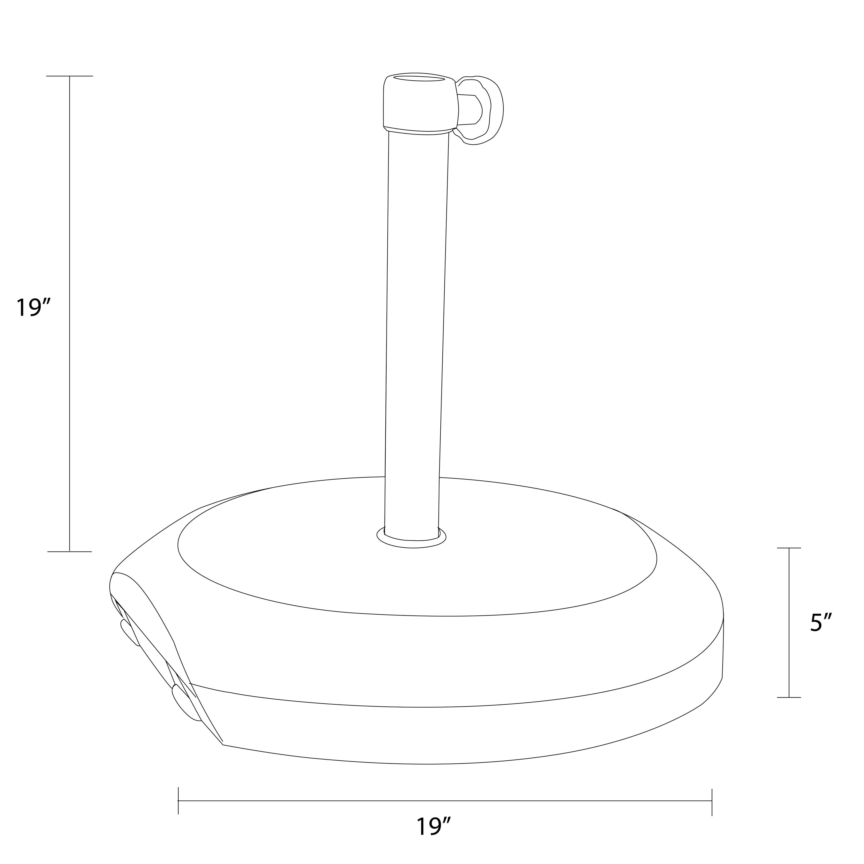 Heavy-Duty Black Steel Umbrella Base with Wheels