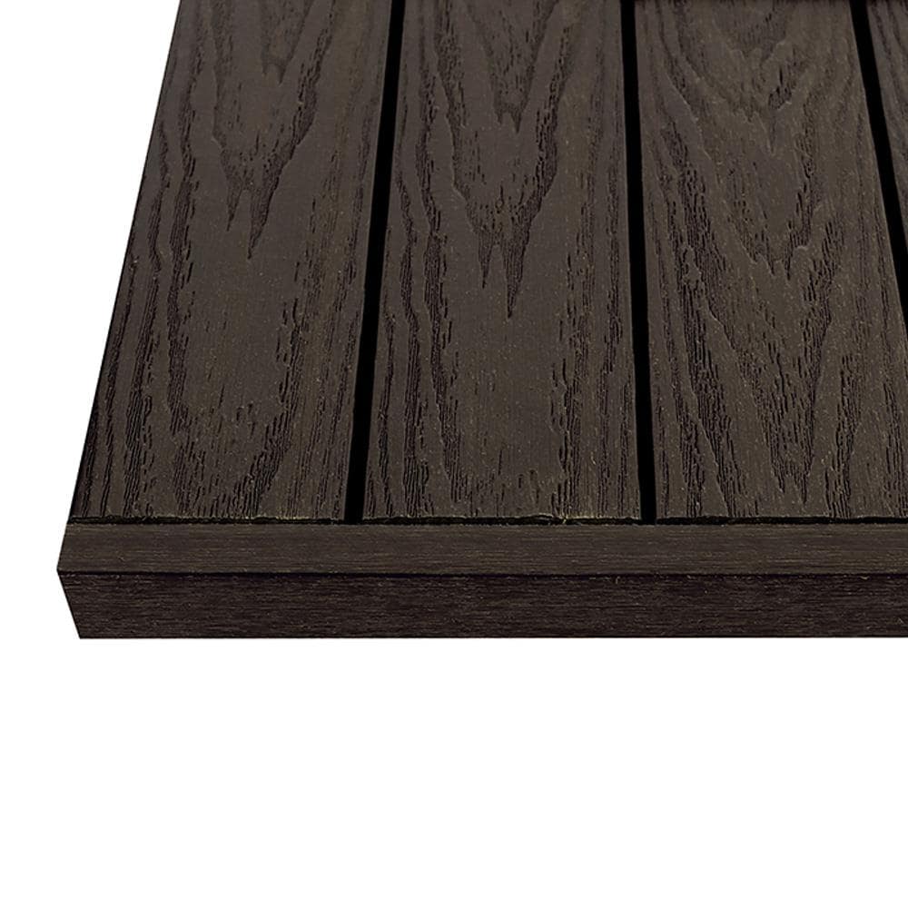 NewTechWood US-QD-ST-ZX-WN 1-in x 12-in 4 -Pack Spanish Walnut Prefinished Composite Deck tile transition ( 1-sq ft )
