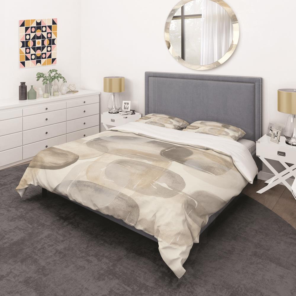 Designart BED30617-Q N/AN/A 3 -Piece Beige Queen Duvet cover Set