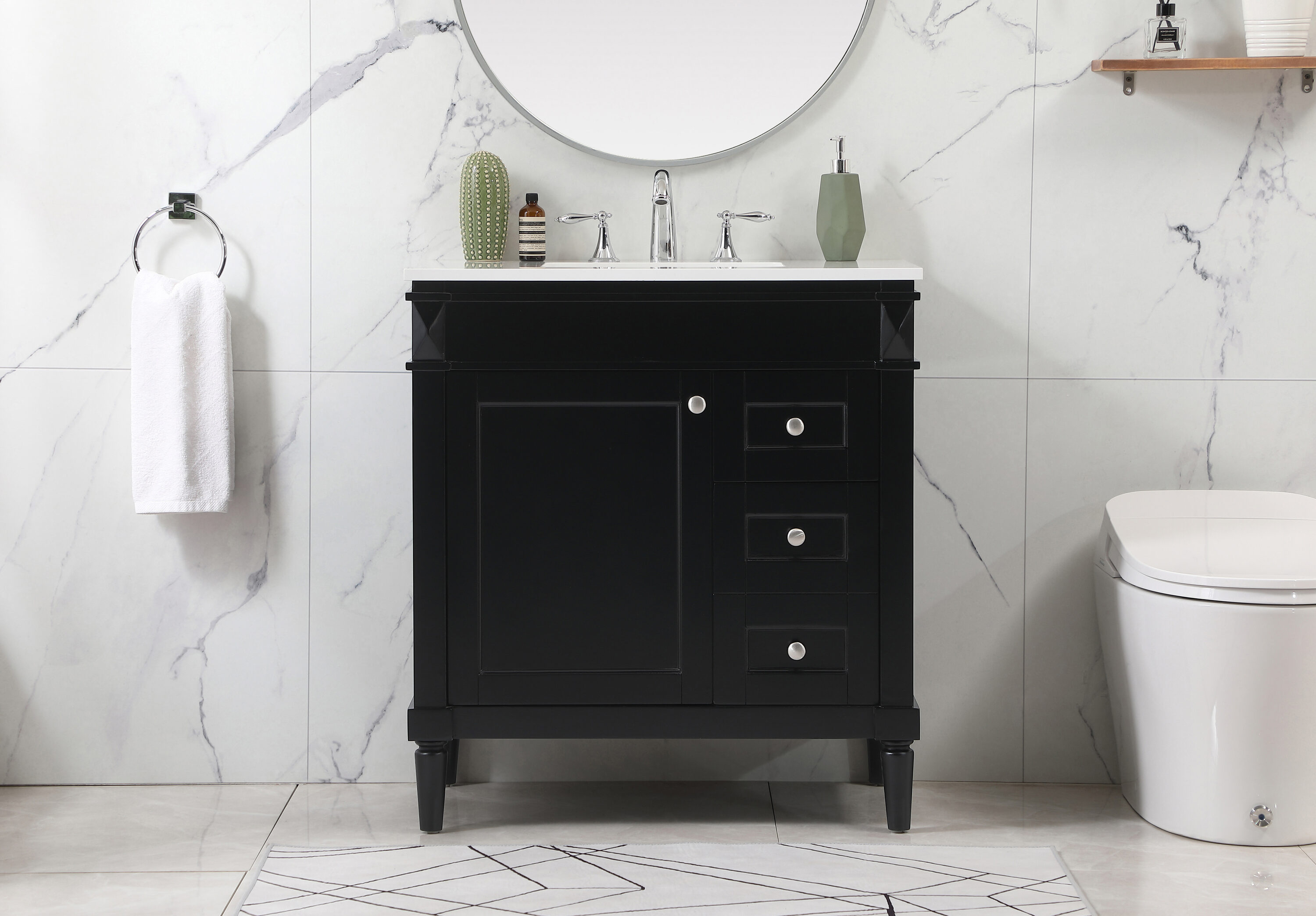 Elegant Decor HF95496BK Bath-Vanity-Combo - View #2
