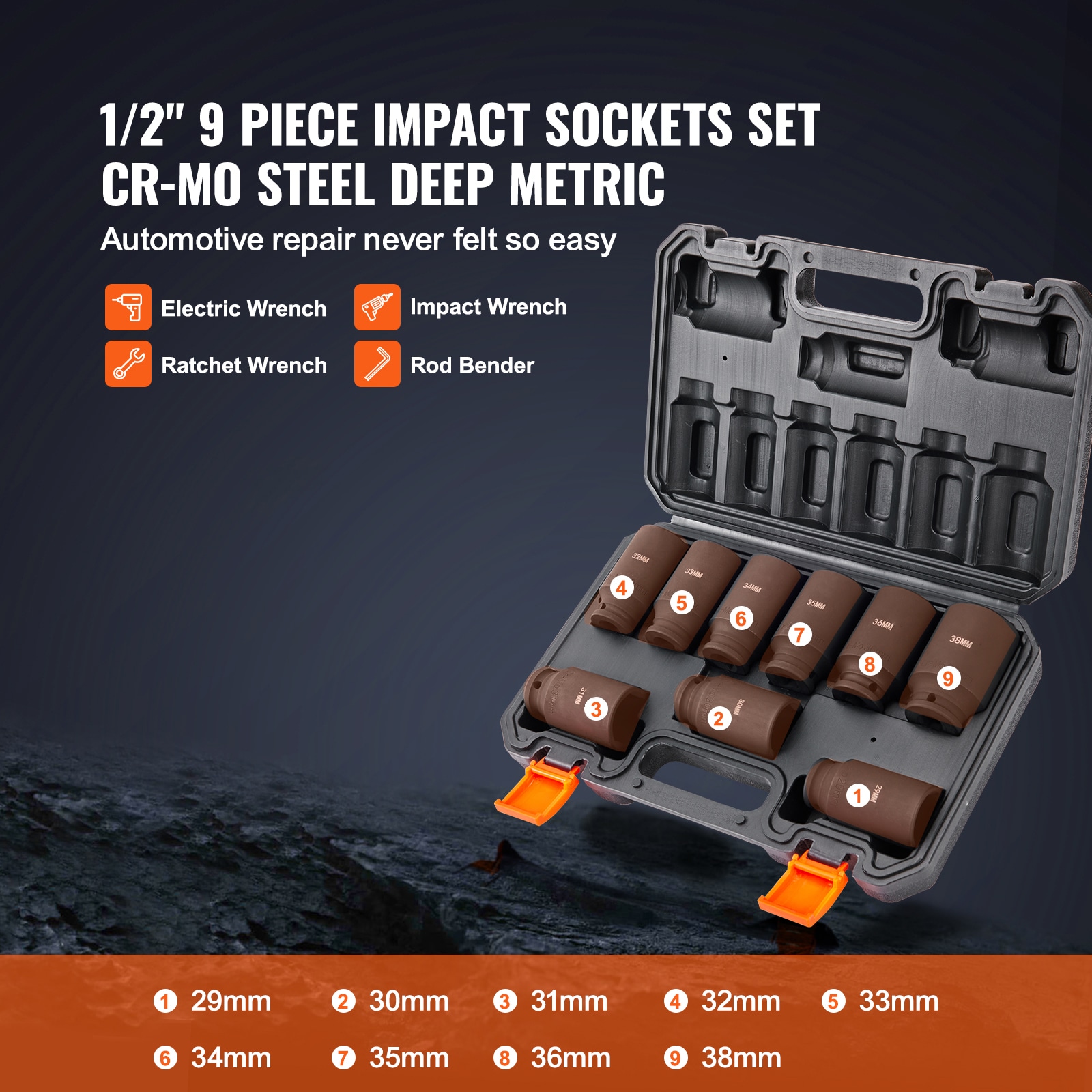 VEVOR SCCJTTZJCRMO03732V0 Impact-Socket-Sets - View #3