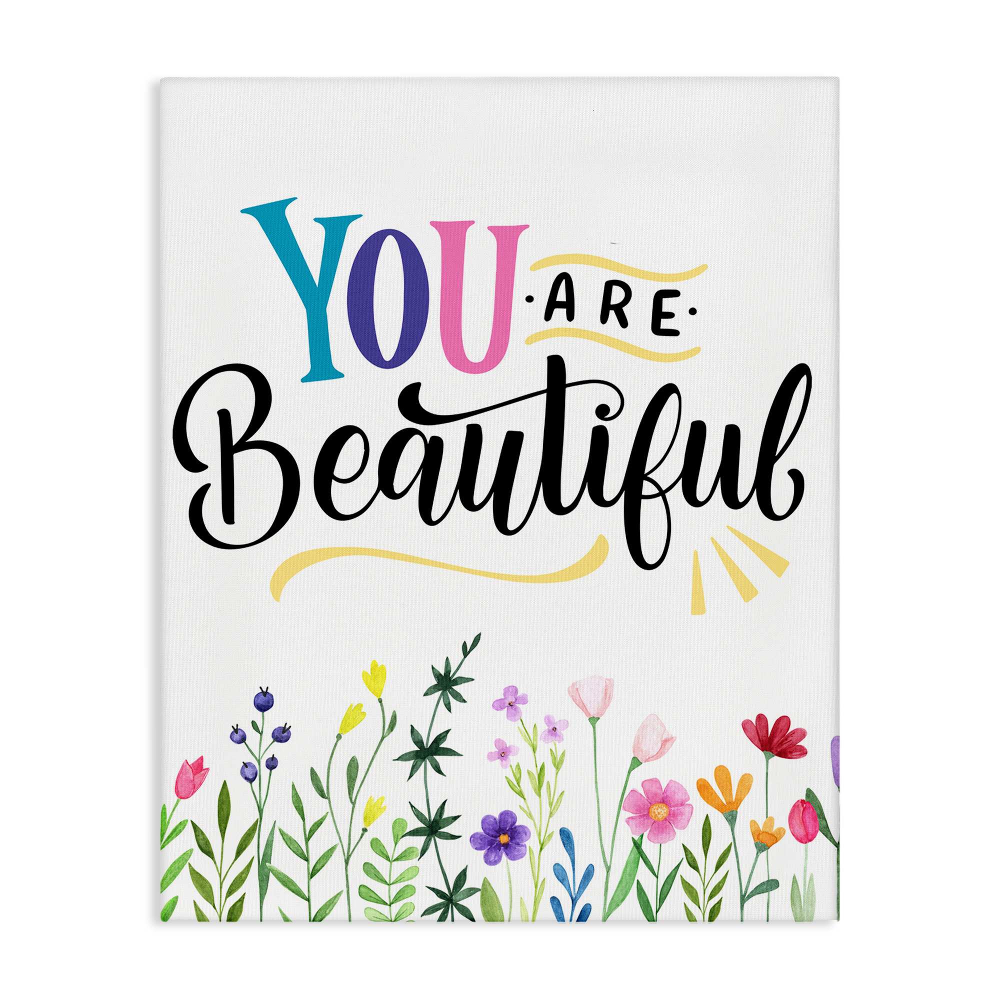 Stupell Industries BS-428-CN-16X20 You Are Beautiful Encouragement Canvas Wall Art By Kim Allen 16 x 20