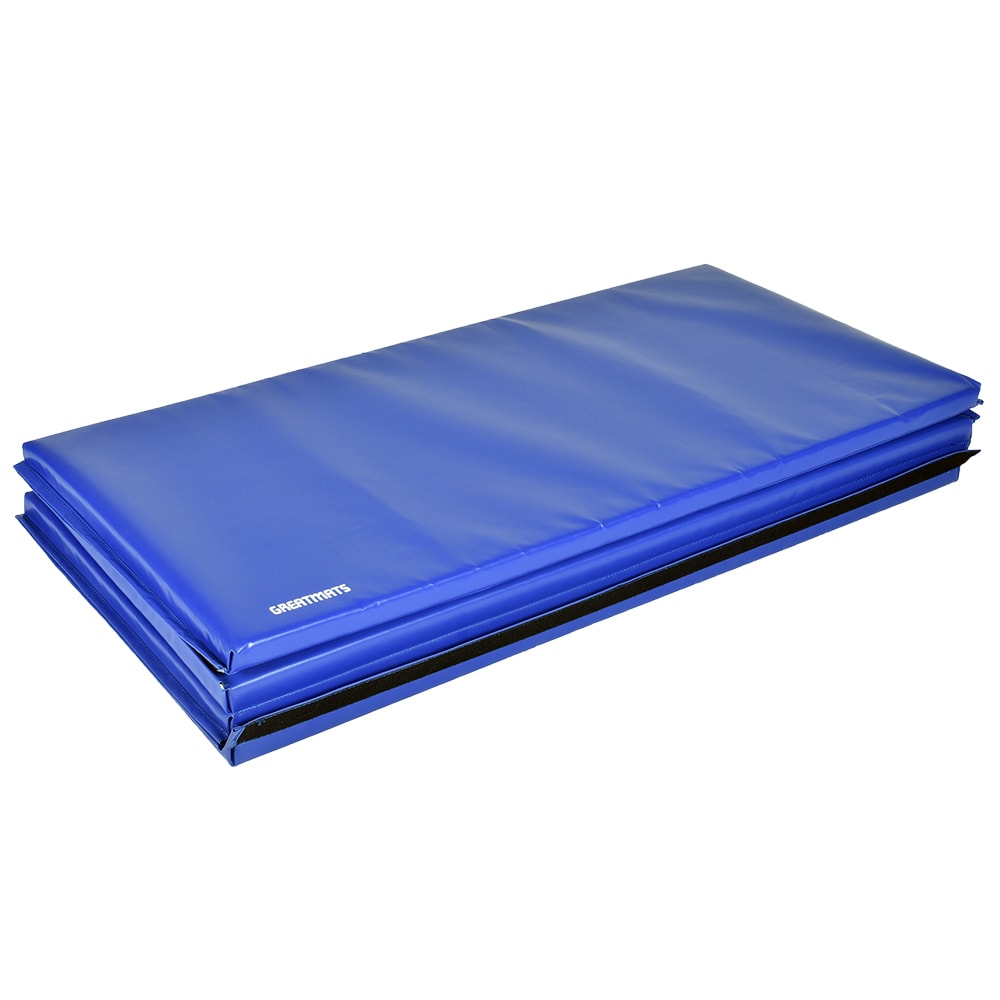 Greatmats Folding Gym Mats V4 | 5x10 ft x 2 inch | Martial Arts Mats | Home BJJ Mat | Double Stitched | 18 oz. Cover | Color: Blue or Black