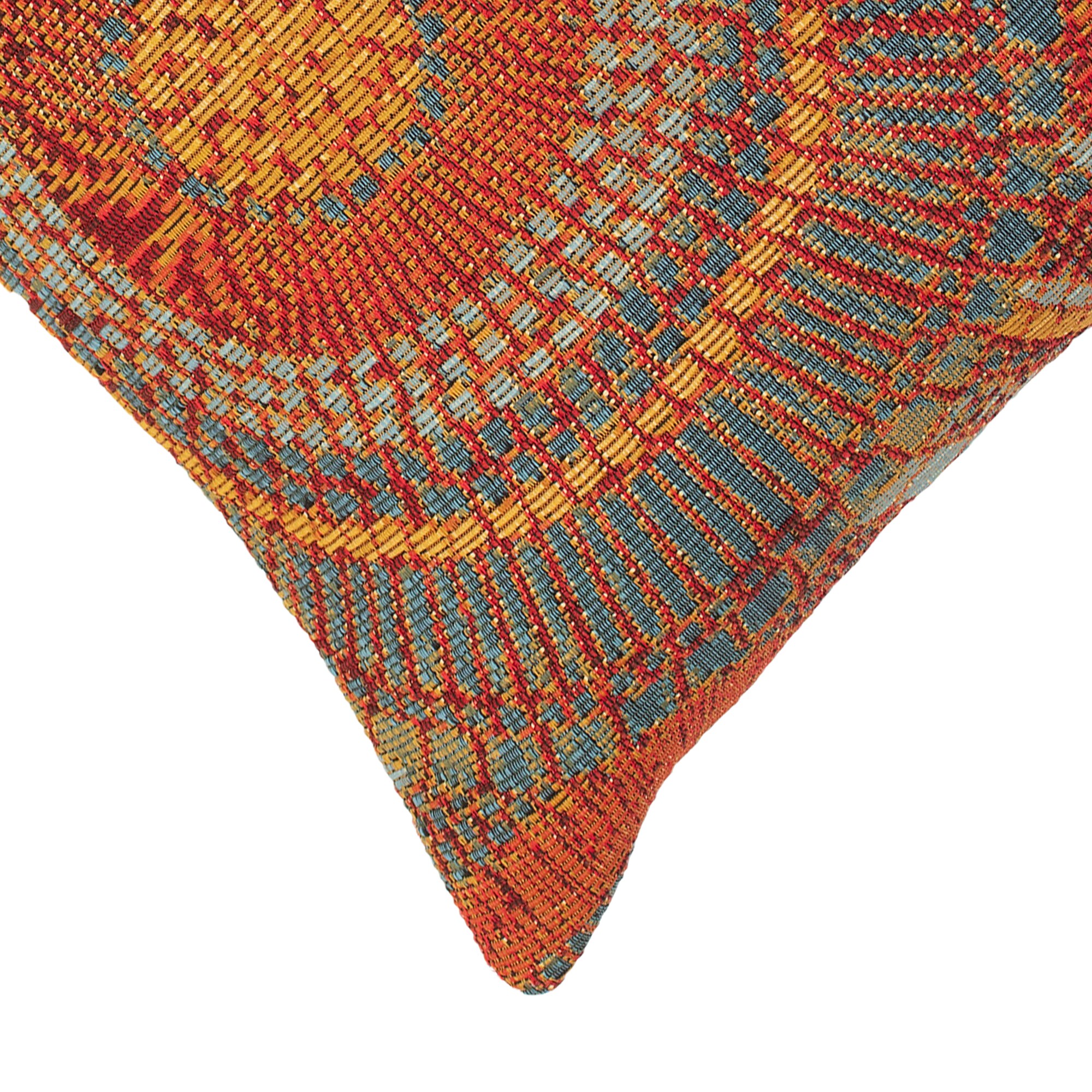 Saffron Multicolor Abstract Circles Indoor/Outdoor Pillow 18"