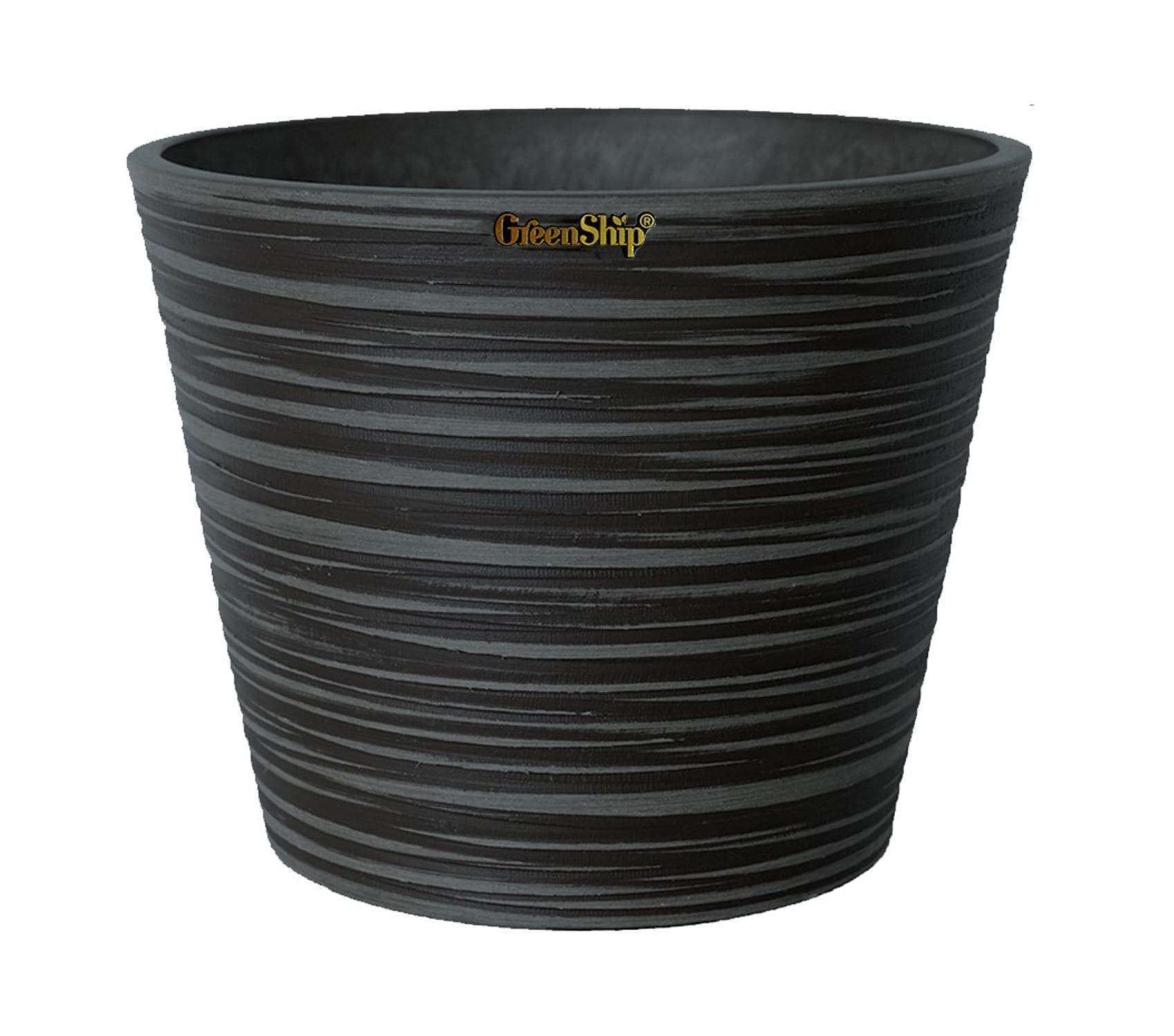 Greenship K2-11T30B-2 2 -Pack 10.0-in W x 10-in H x 10-in D Black Resin Indoor/Outdoor Planter