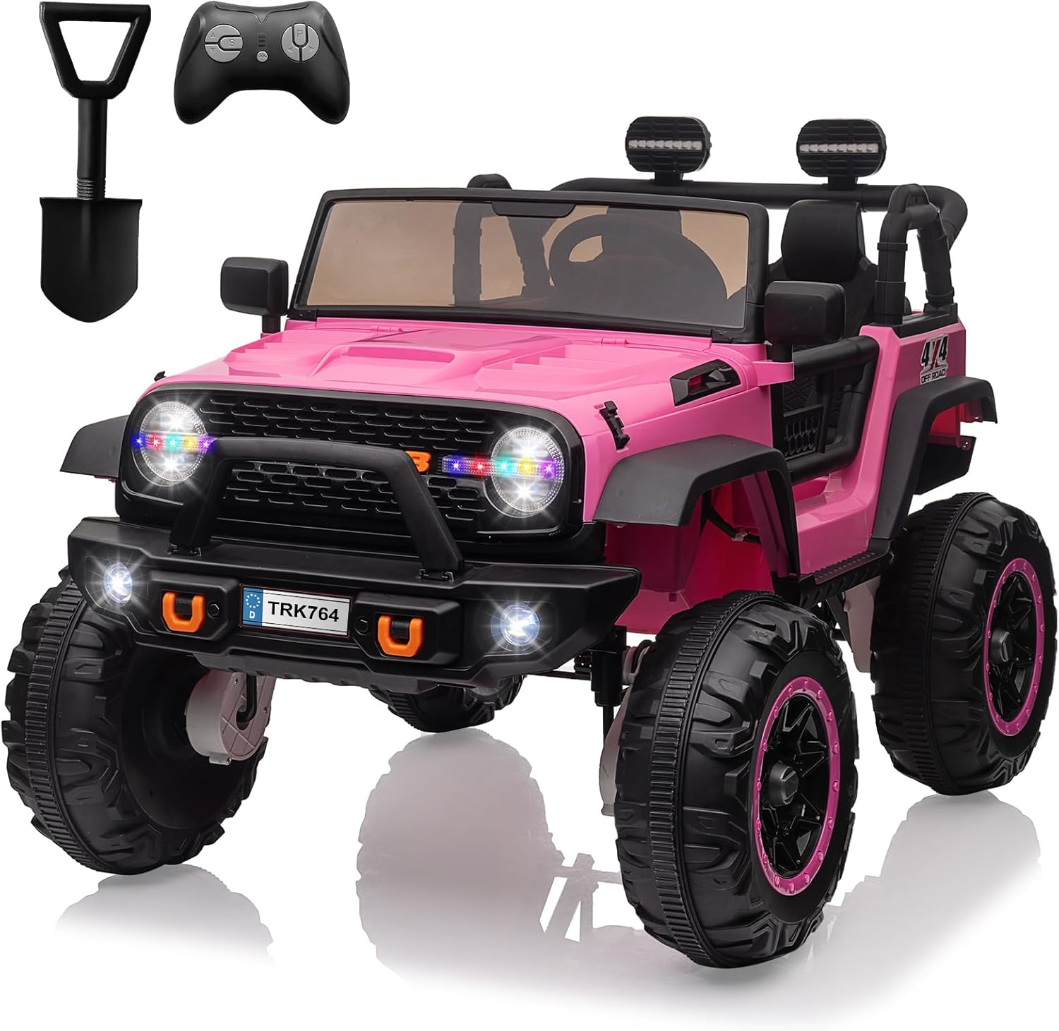 Qeetex SUN-VAM-1EJ8QTK3 24V 2 Seater Kids Ride On Truck Electric Ride On Car Toy with Remote Control Pink