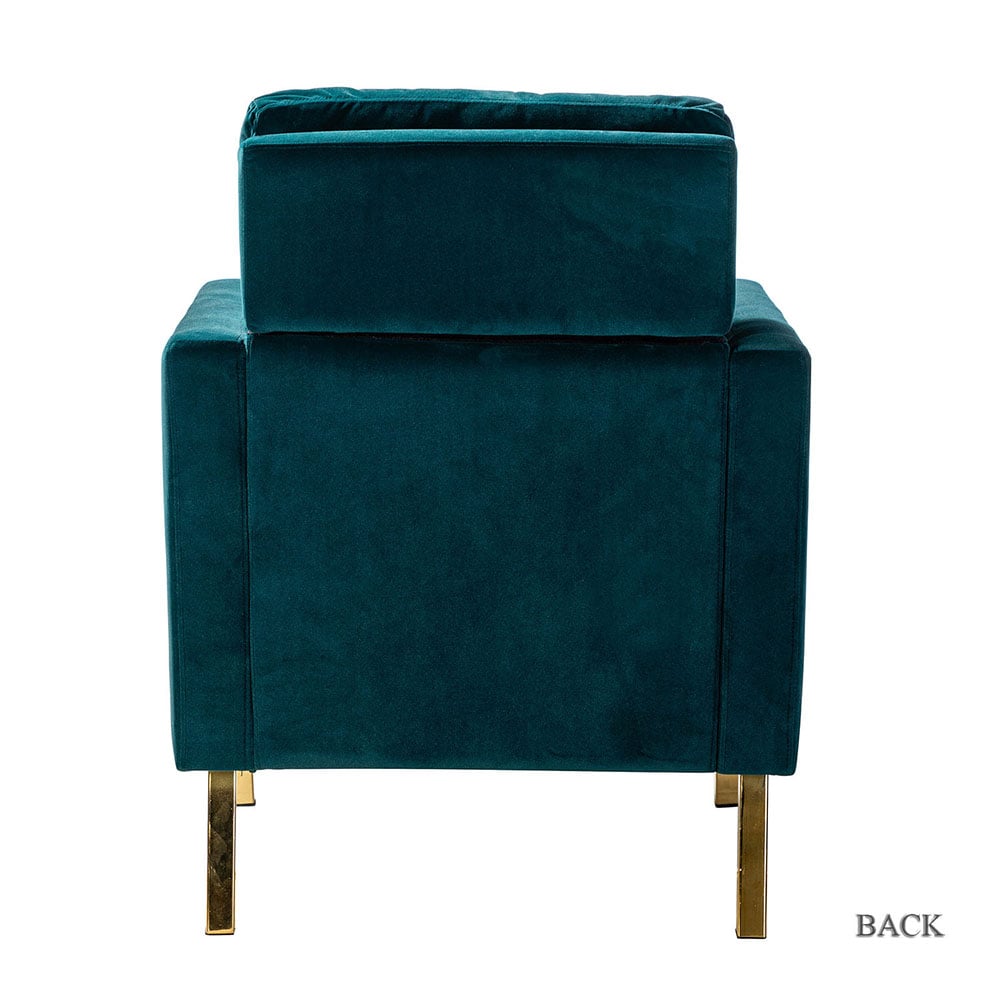 14 Karat Home Casual Teal Velvet Accent Chair in the Chairs department ...